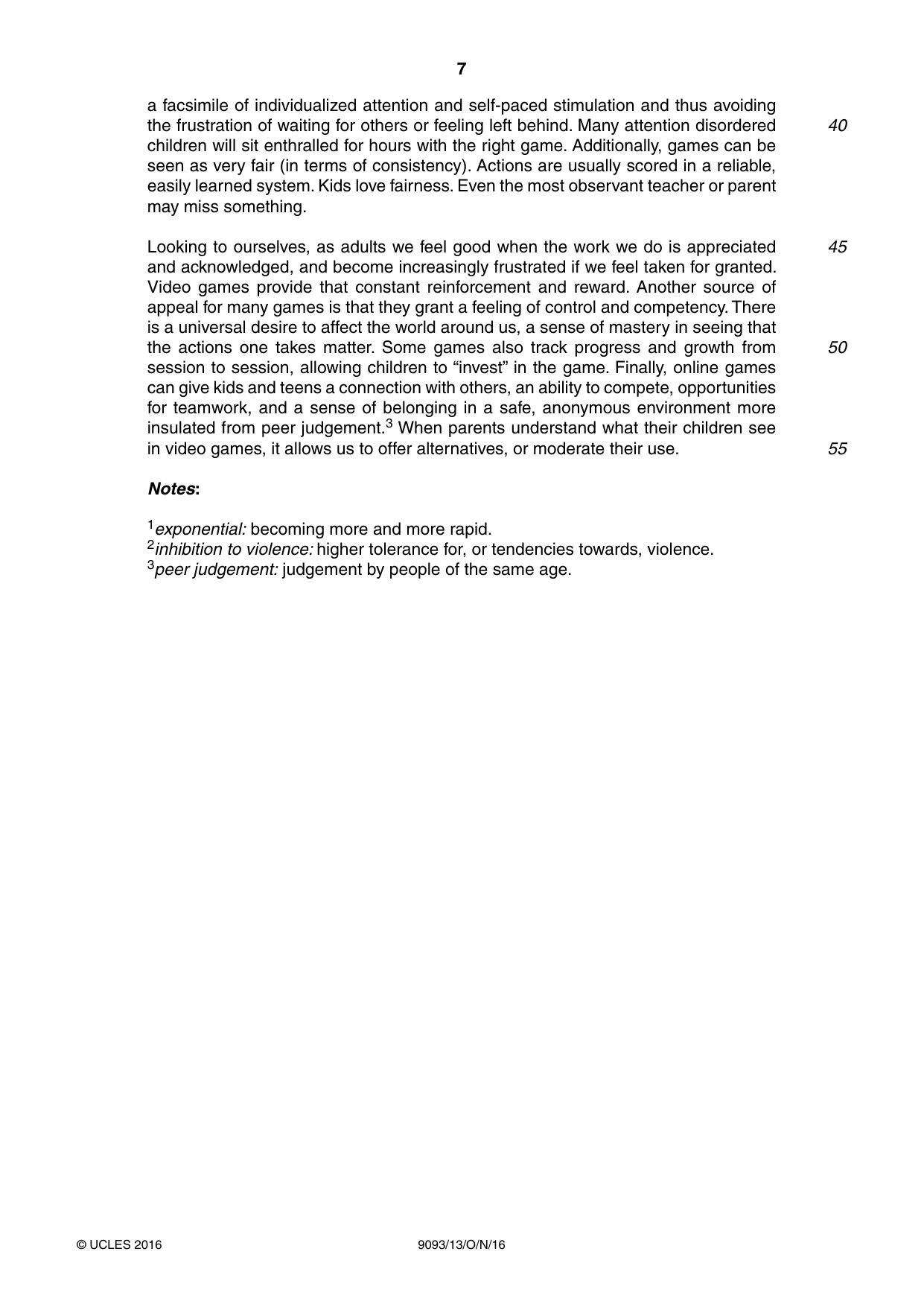 Cambridge A Level English - Language AS and A Level (from 2014) 9093 2016 Oct/Nov Paper 1 · Variant 3 question paper, page 7 of 8