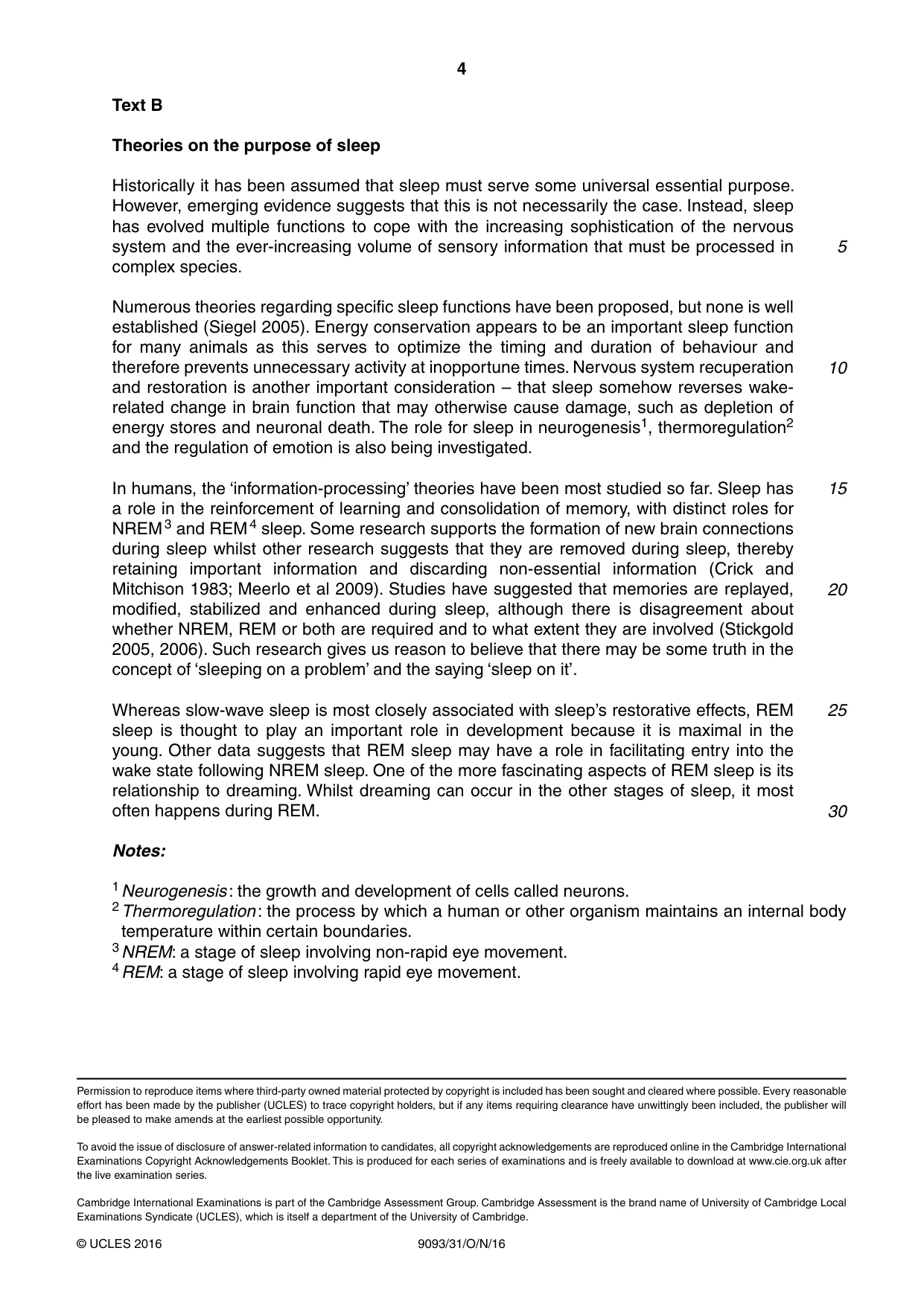 Cambridge A Level English - Language AS and A Level (from 2014) 9093 2016 Oct/Nov Paper 3 · Variant 1 question paper, page 4 of 4