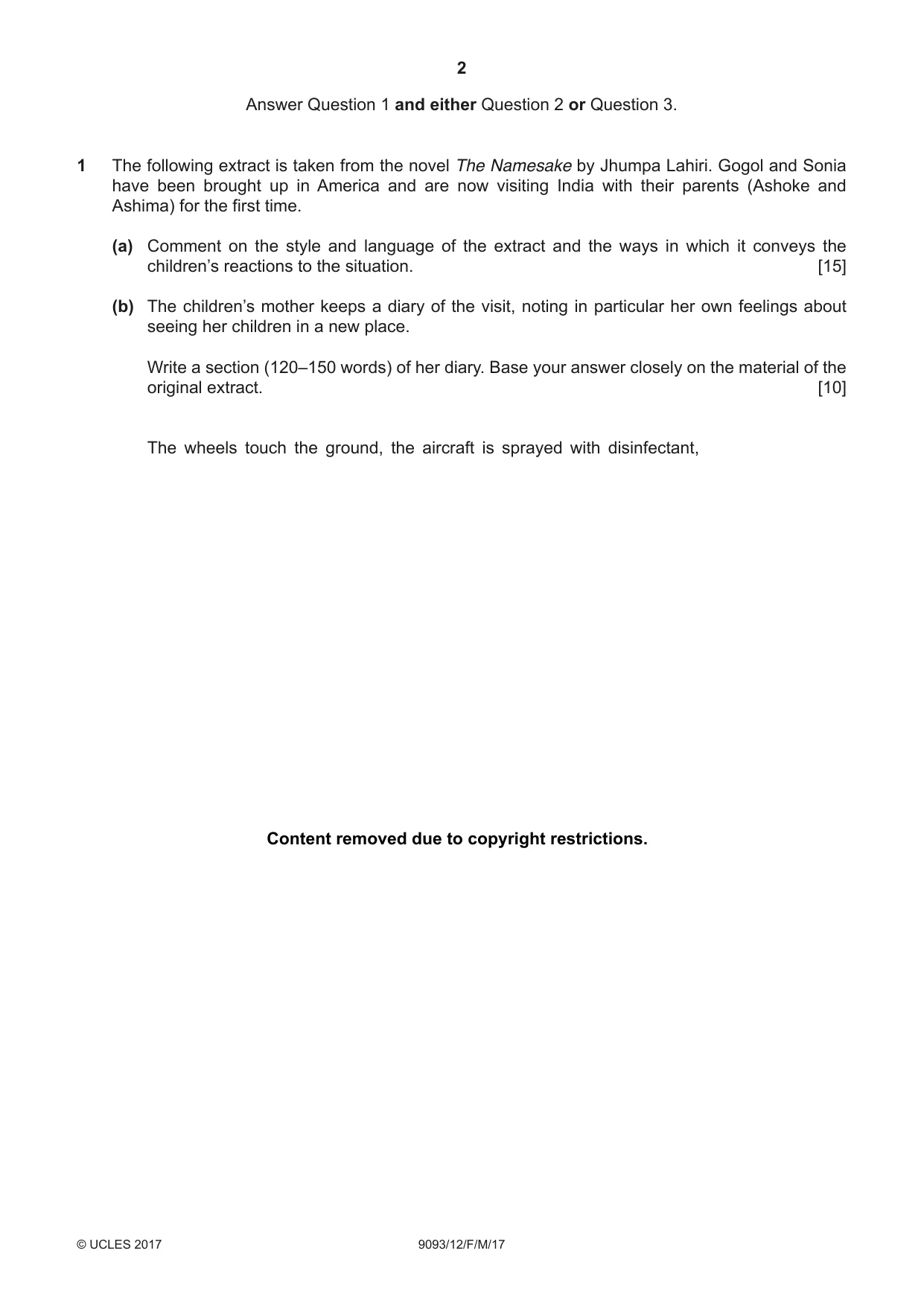 Cambridge A Level English - Language AS and A Level (from 2014) 9093 2017 Feb/March Paper 1 · Variant 2 question paper, page 2 of 8