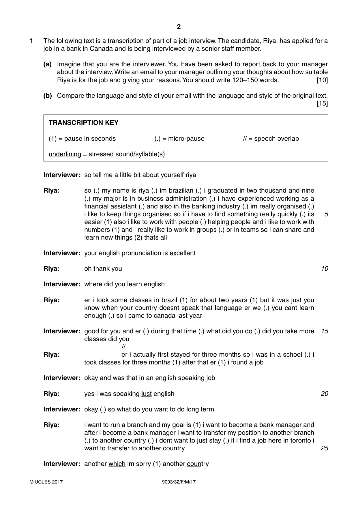 Cambridge A Level English - Language AS and A Level (from 2014) 9093 2017 Feb/March Paper 3 · Variant 2 question paper, page 2 of 8