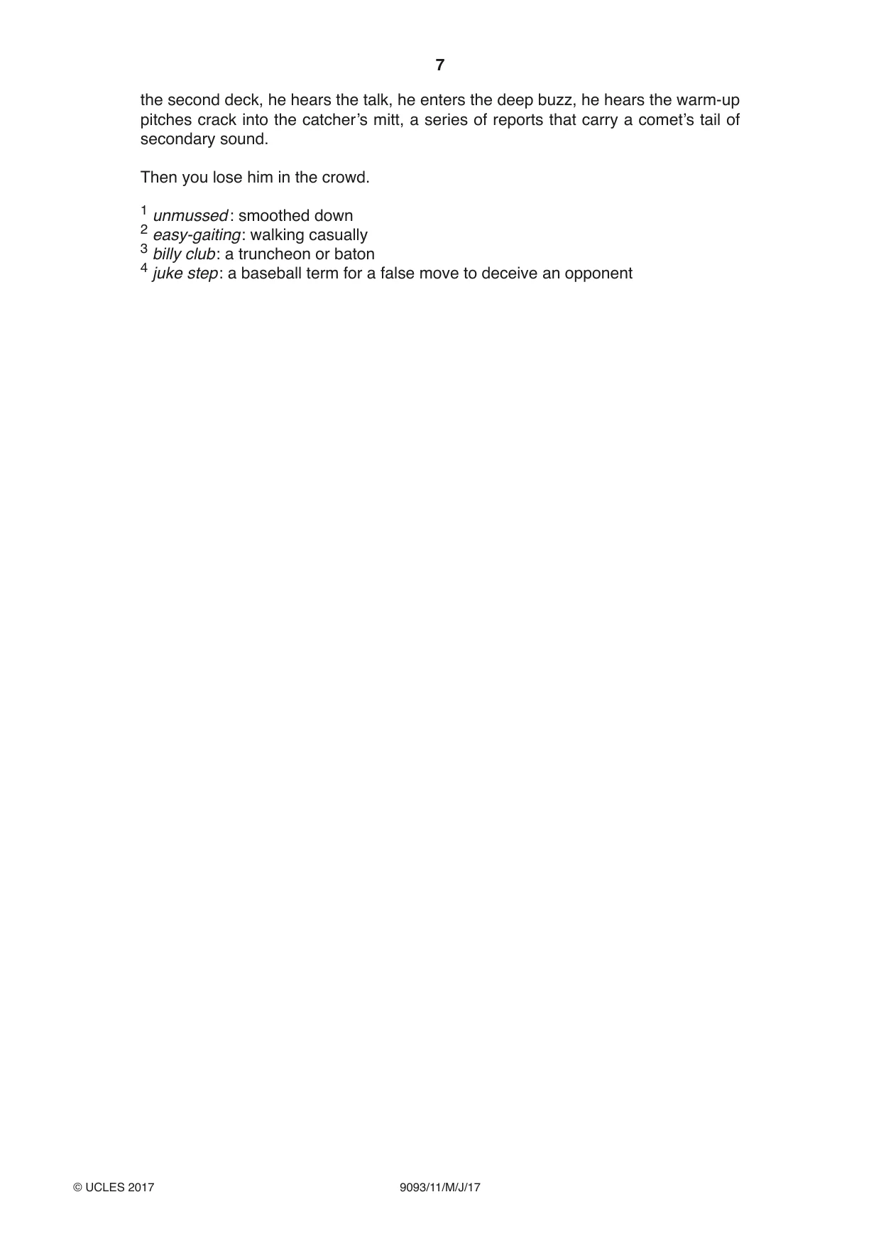 Cambridge A Level English - Language AS and A Level (from 2014) 9093 2017 May/June Paper 1 · Variant 1 question paper, page 7 of 8