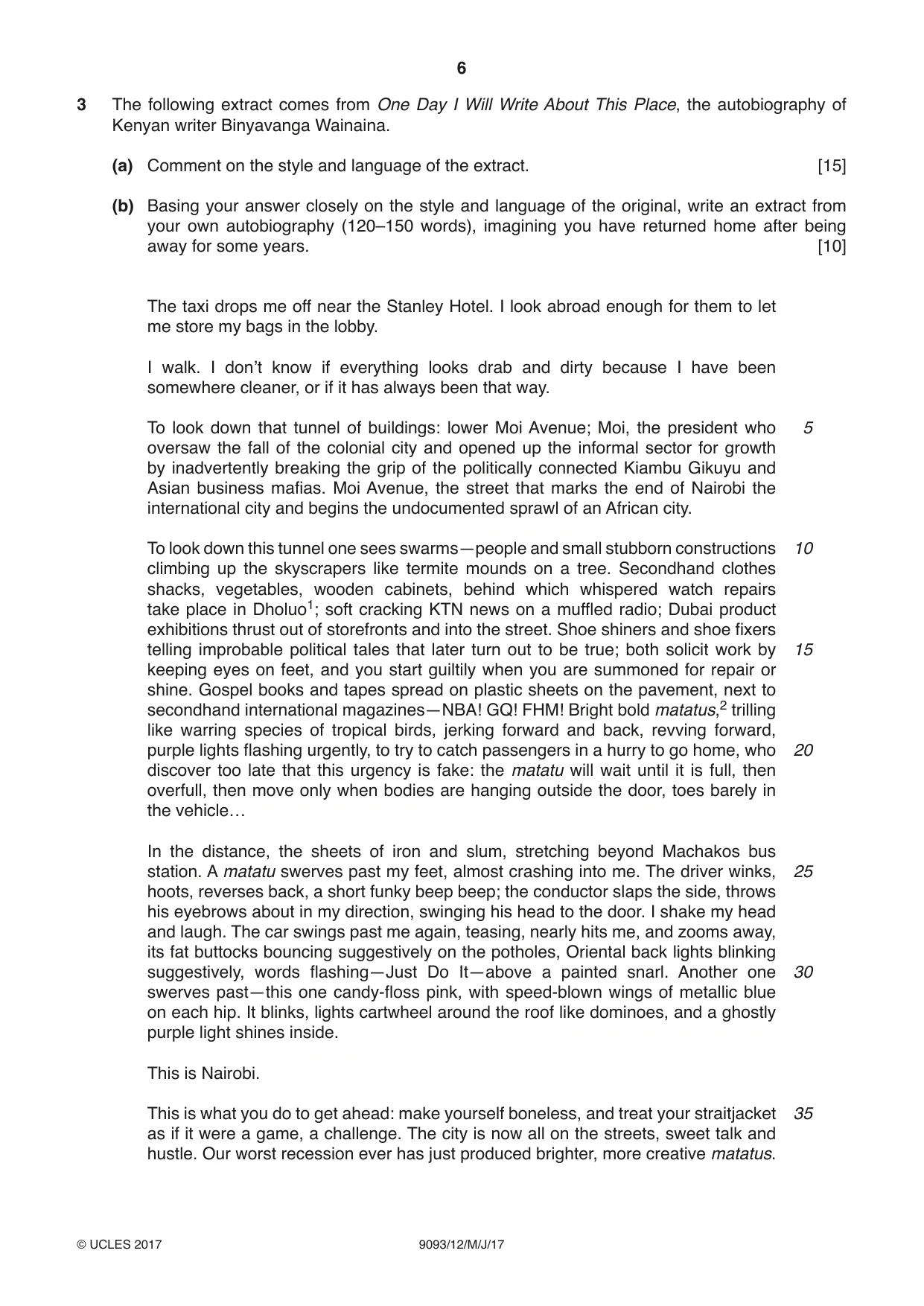 Cambridge A Level English - Language AS and A Level (from 2014) 9093 2017 May/June Paper 1 · Variant 2 question paper, page 6 of 8