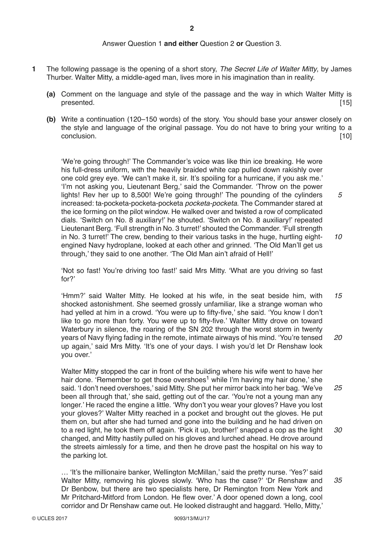 Cambridge A Level English - Language AS and A Level (from 2014) 9093 2017 May/June Paper 1 · Variant 3 question paper, page 2 of 8