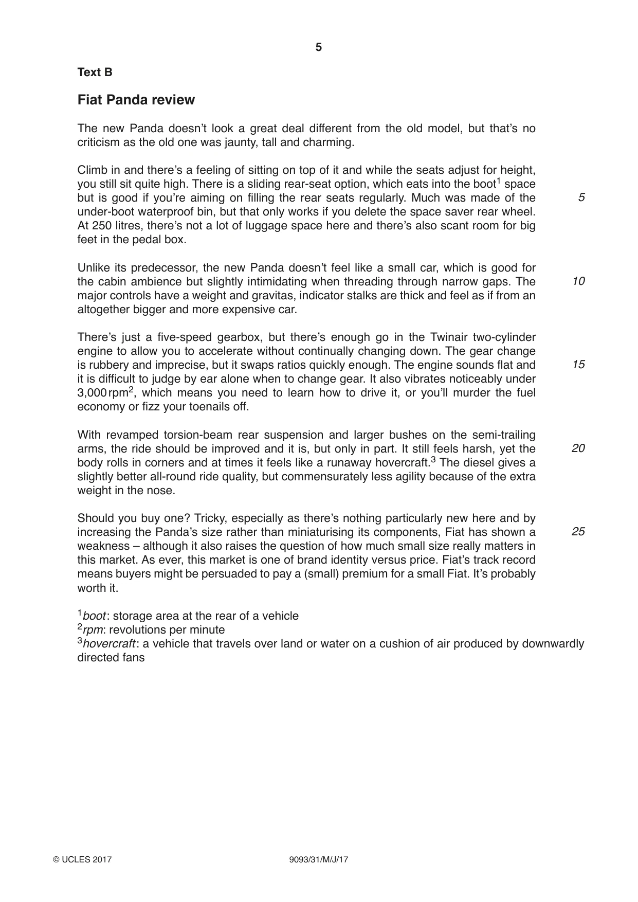 Cambridge A Level English - Language AS and A Level (from 2014) 9093 2017 May/June Paper 3 · Variant 1 question paper, page 5 of 8