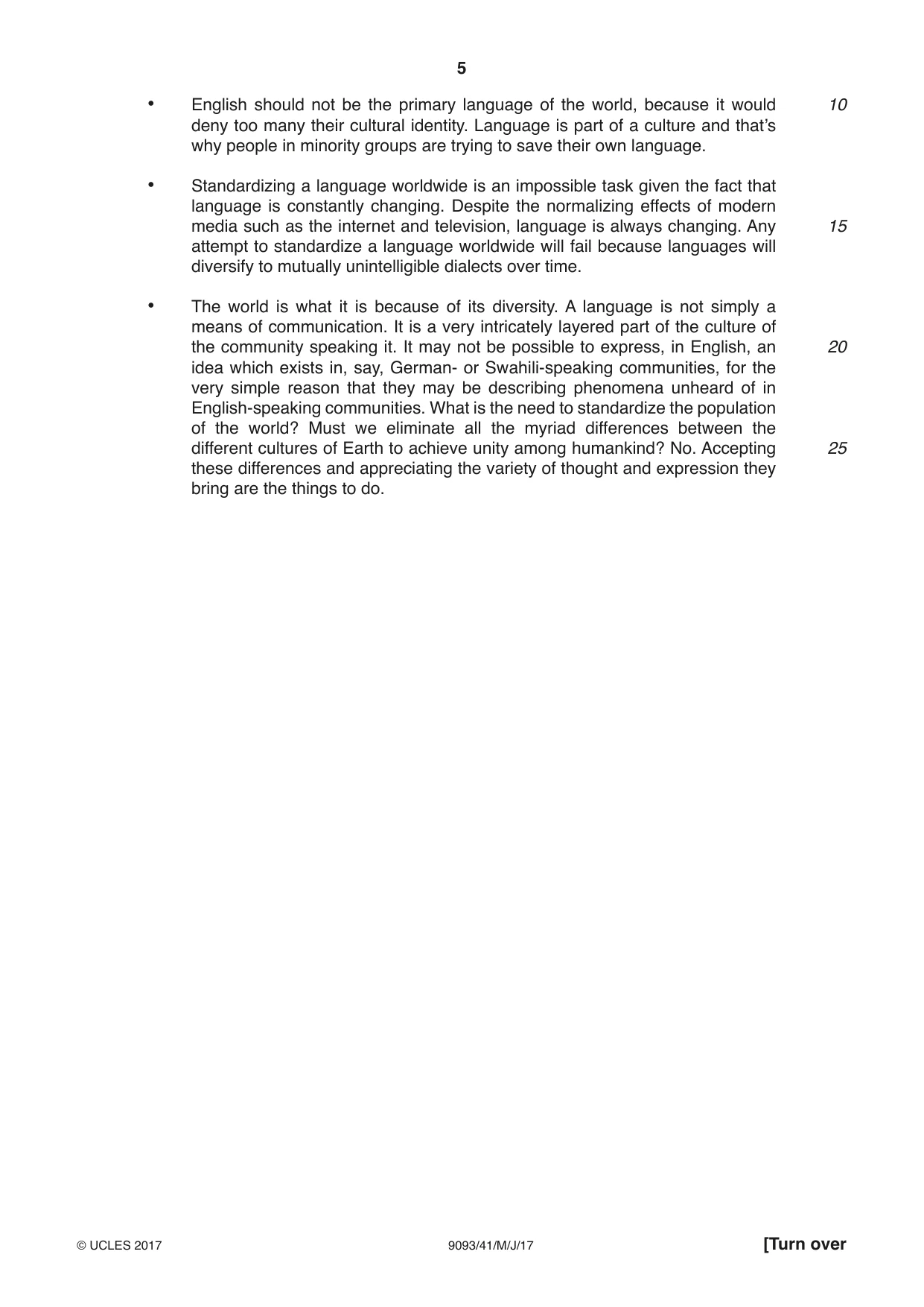 Cambridge A Level English - Language AS and A Level (from 2014) 9093 2017 May/June Paper 4 · Variant 1 question paper, page 5 of 8