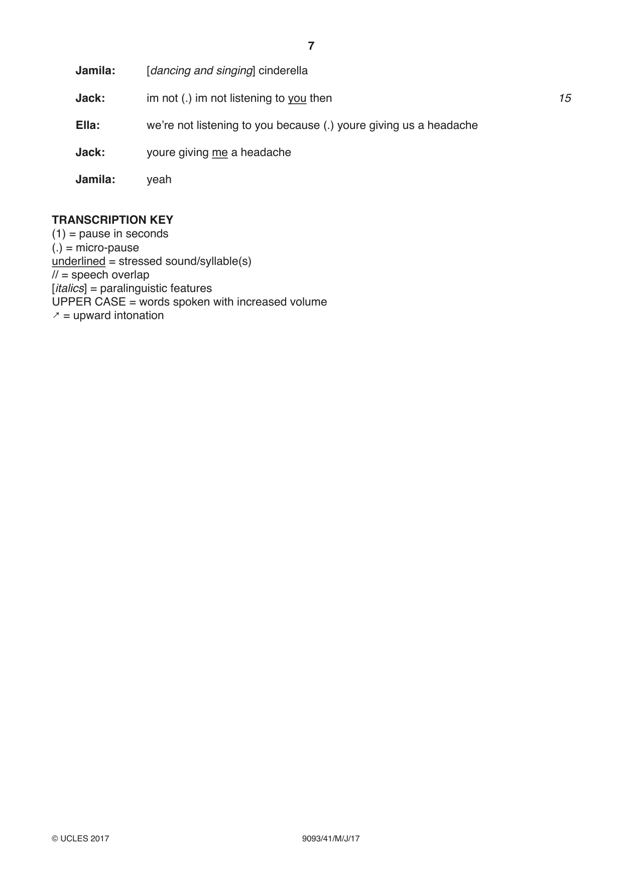 Cambridge A Level English - Language AS and A Level (from 2014) 9093 2017 May/June Paper 4 · Variant 1 question paper, page 7 of 8
