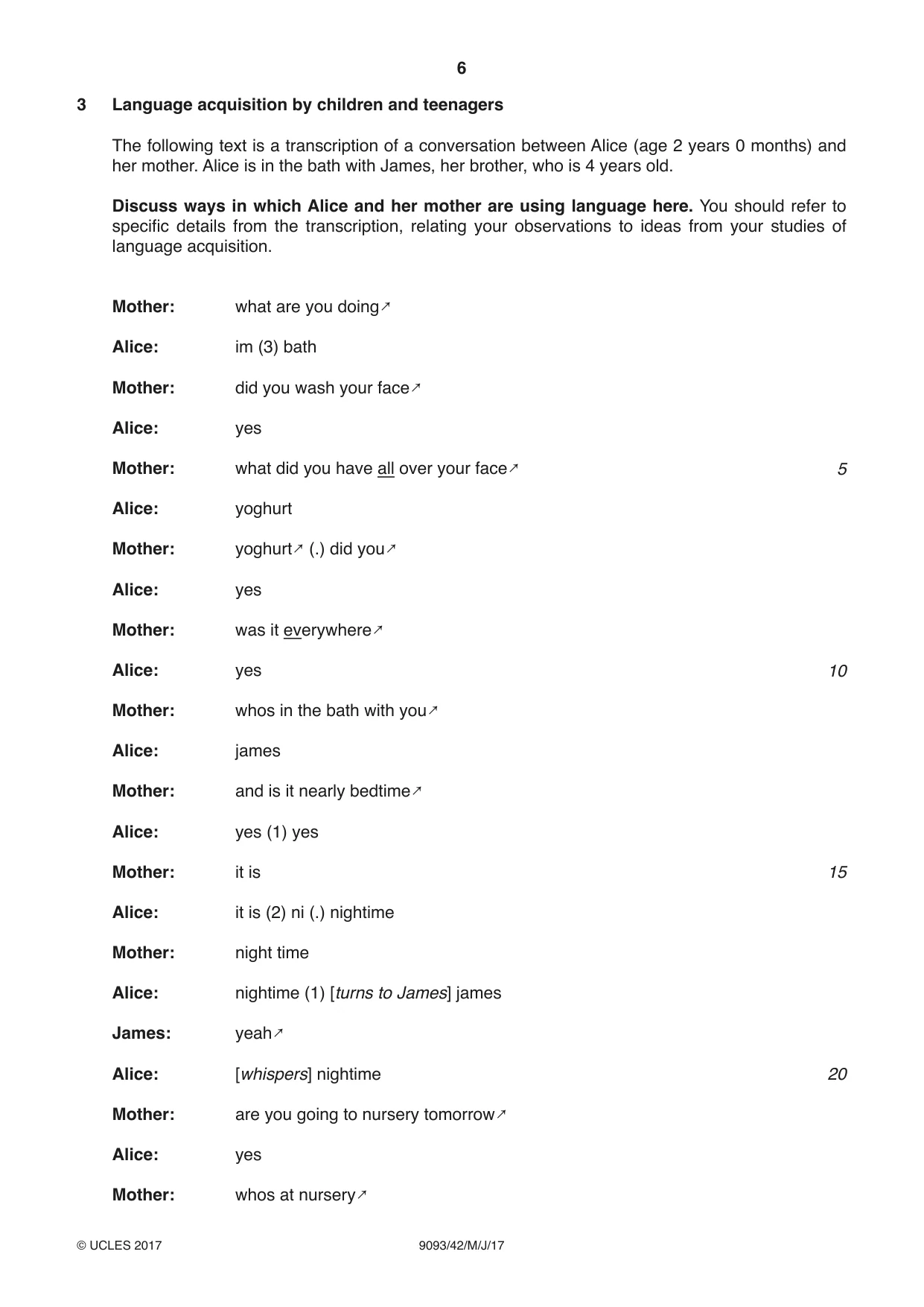 Cambridge A Level English - Language AS and A Level (from 2014) 9093 2017 May/June Paper 4 · Variant 2 question paper, page 6 of 8