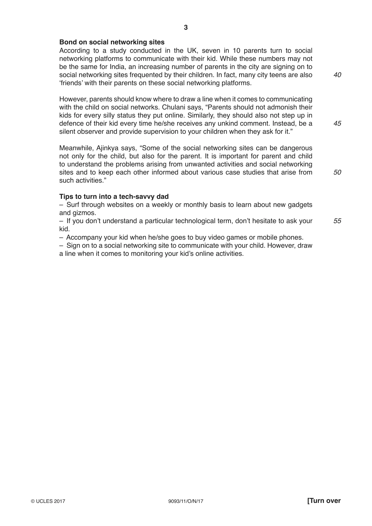 Cambridge A Level English - Language AS and A Level (from 2014) 9093 2017 Oct/Nov Paper 1 · Variant 1 question paper, page 3 of 8