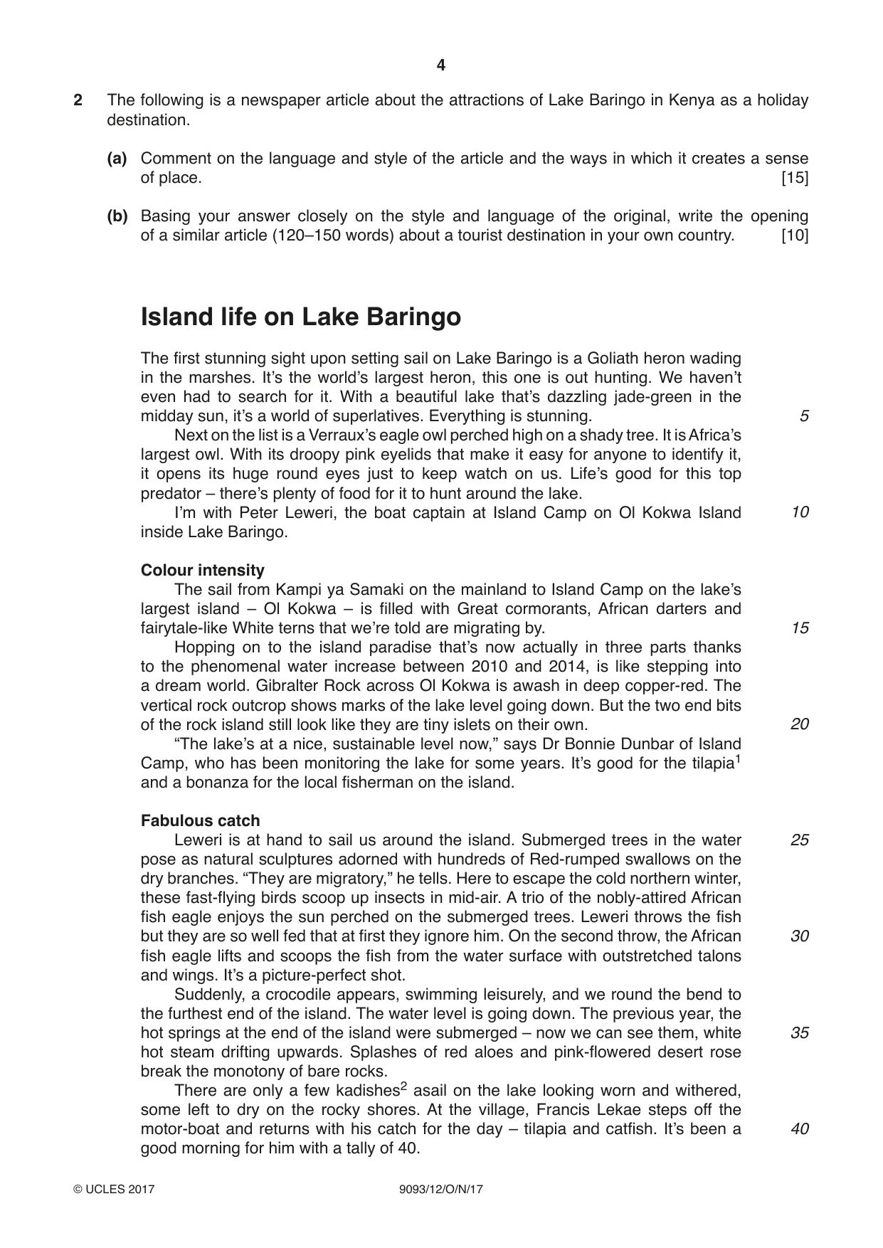 Cambridge A Level English - Language AS and A Level (from 2014) 9093 2017 Oct/Nov Paper 1 · Variant 2 question paper, page 4 of 8