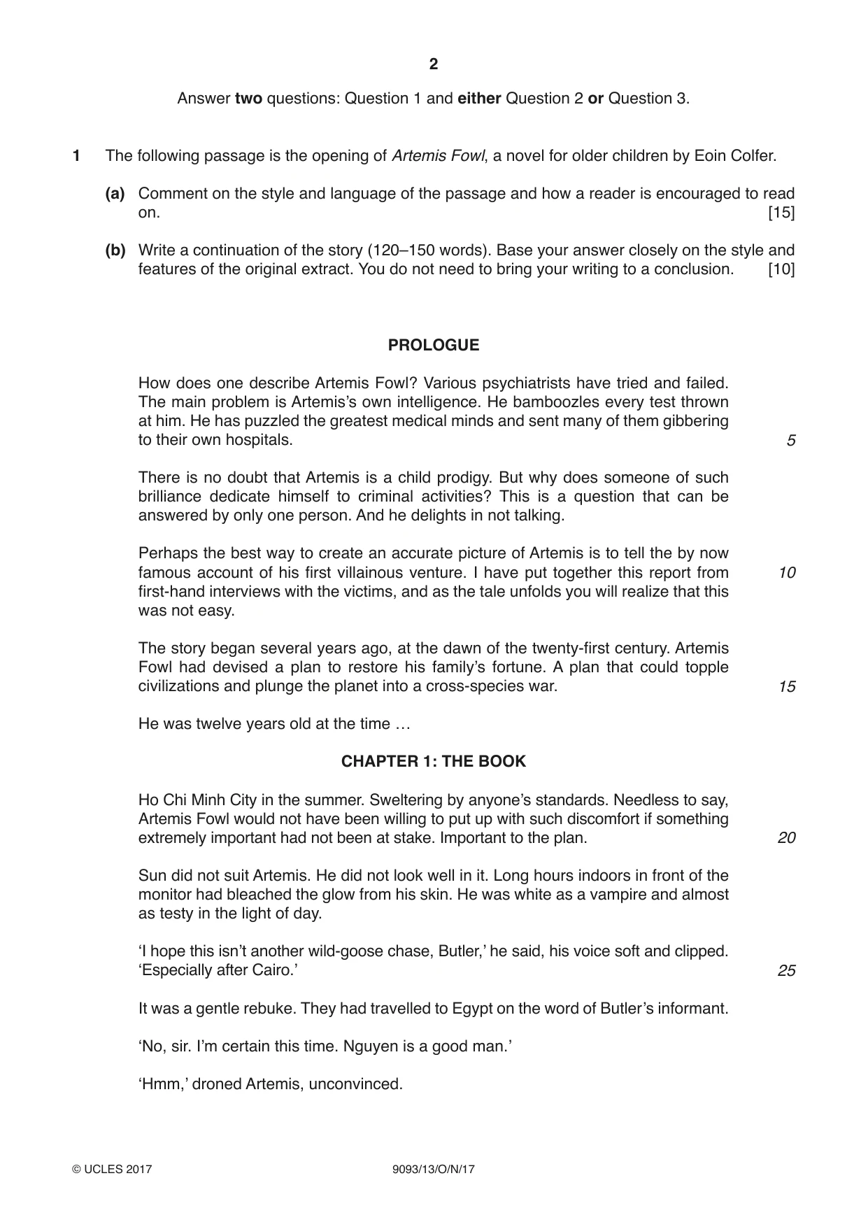 Cambridge A Level English - Language AS and A Level (from 2014) 9093 2017 Oct/Nov Paper 1 · Variant 3 question paper, page 2 of 8