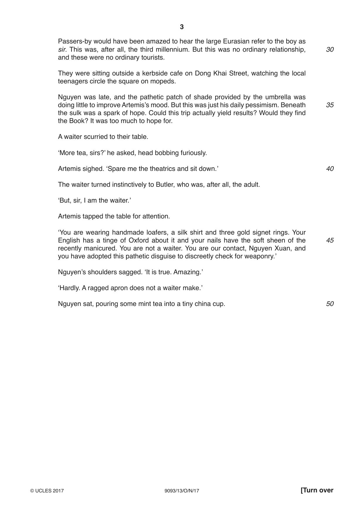 Cambridge A Level English - Language AS and A Level (from 2014) 9093 2017 Oct/Nov Paper 1 · Variant 3 question paper, page 3 of 8