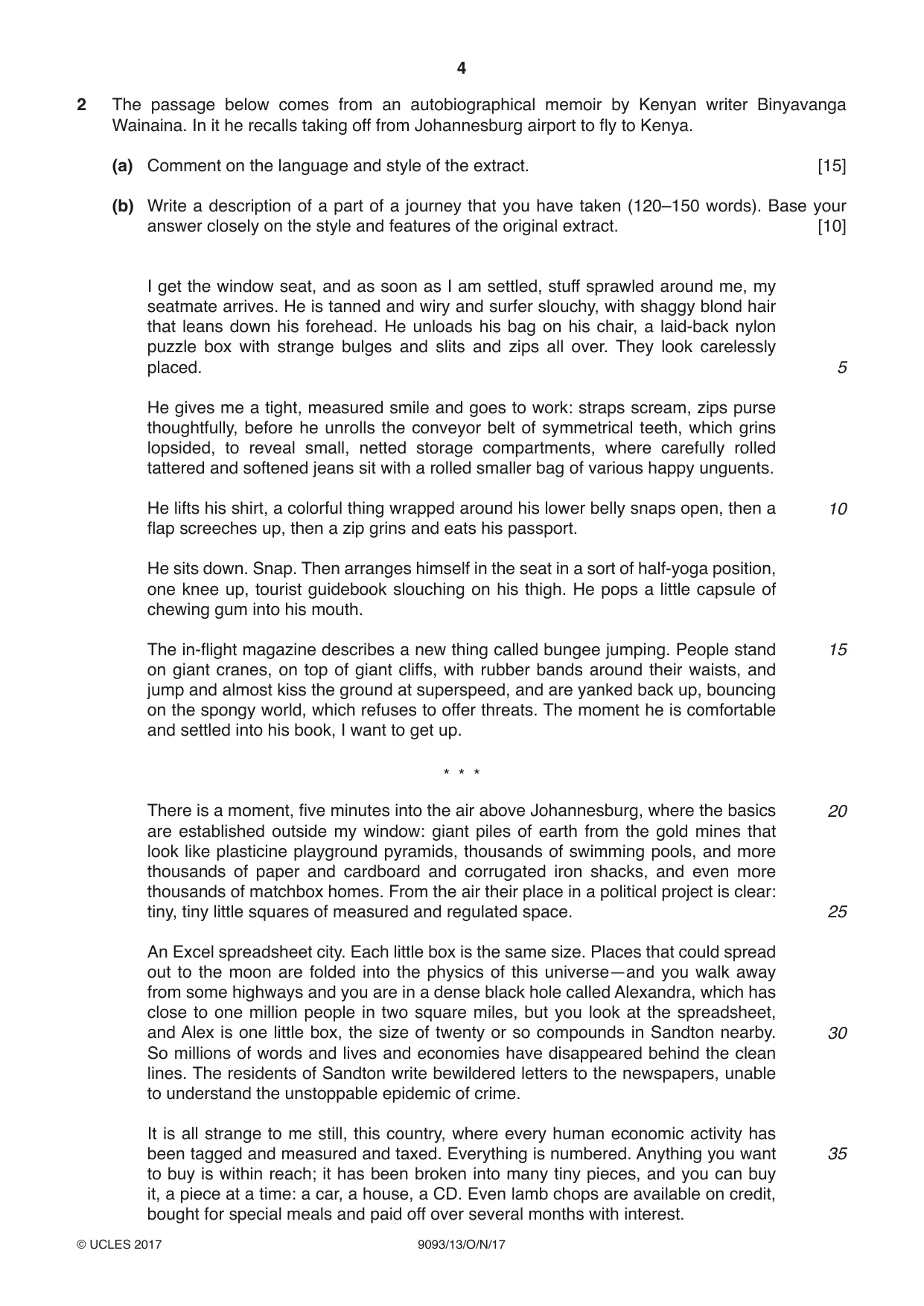 Cambridge A Level English - Language AS and A Level (from 2014) 9093 2017 Oct/Nov Paper 1 · Variant 3 question paper, page 4 of 8