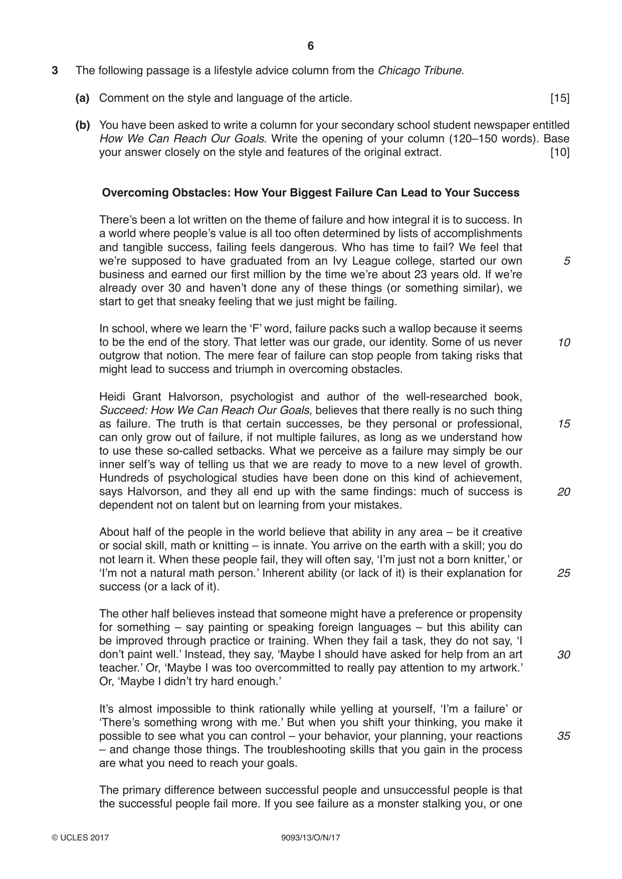 Cambridge A Level English - Language AS and A Level (from 2014) 9093 2017 Oct/Nov Paper 1 · Variant 3 question paper, page 6 of 8