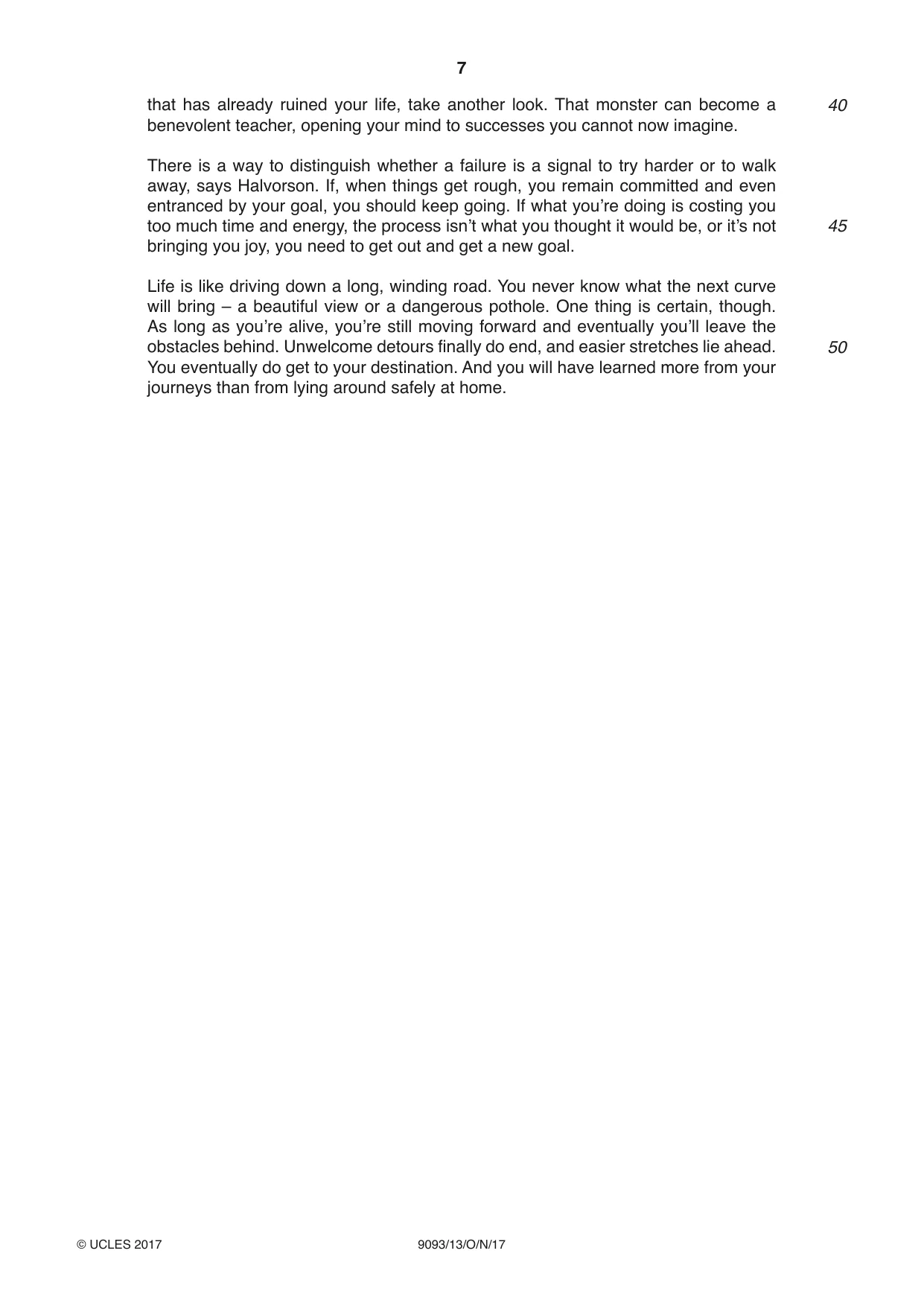 Cambridge A Level English - Language AS and A Level (from 2014) 9093 2017 Oct/Nov Paper 1 · Variant 3 question paper, page 7 of 8