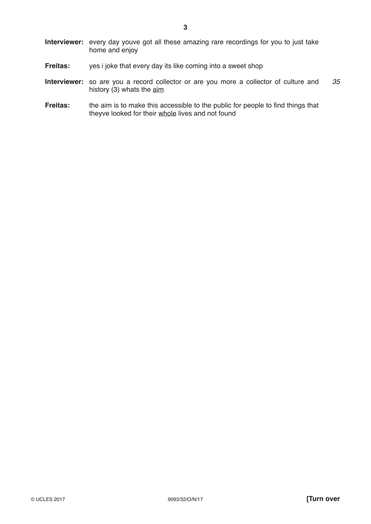 Cambridge A Level English - Language AS and A Level (from 2014) 9093 2017 Oct/Nov Paper 3 · Variant 2 question paper, page 3 of 8