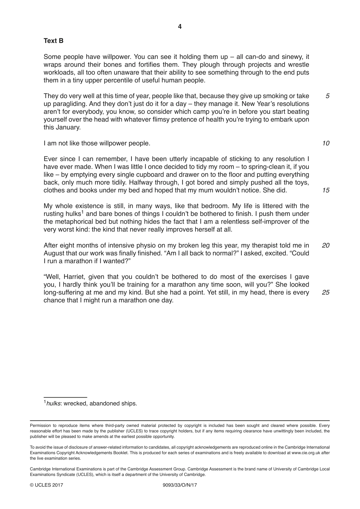 Cambridge A Level English - Language AS and A Level (from 2014) 9093 2017 Oct/Nov Paper 3 · Variant 3 question paper, page 4 of 4