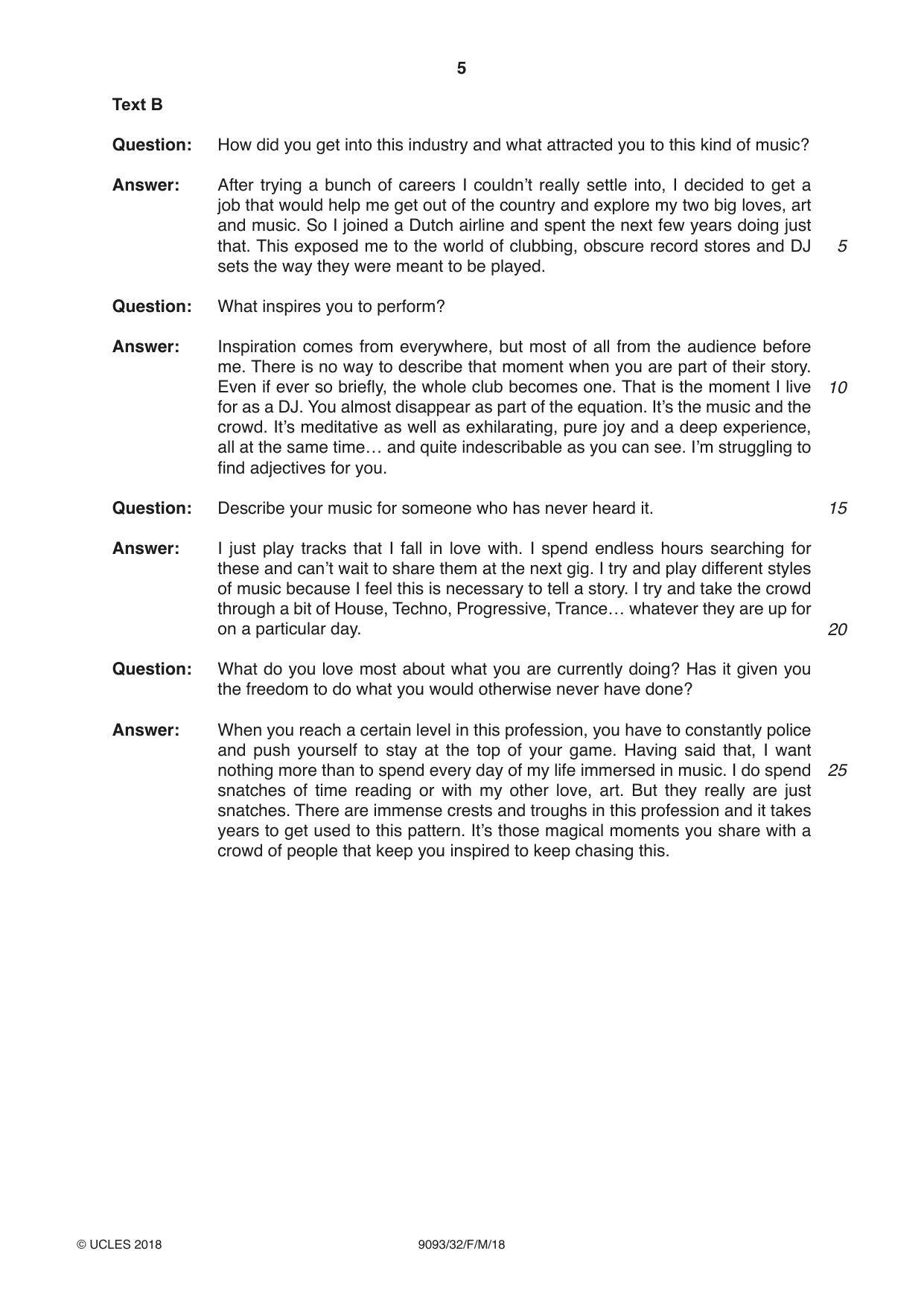 Cambridge A Level English - Language AS and A Level (from 2014) 9093 2018 Feb/March Paper 3 · Variant 2 question paper, page 5 of 8
