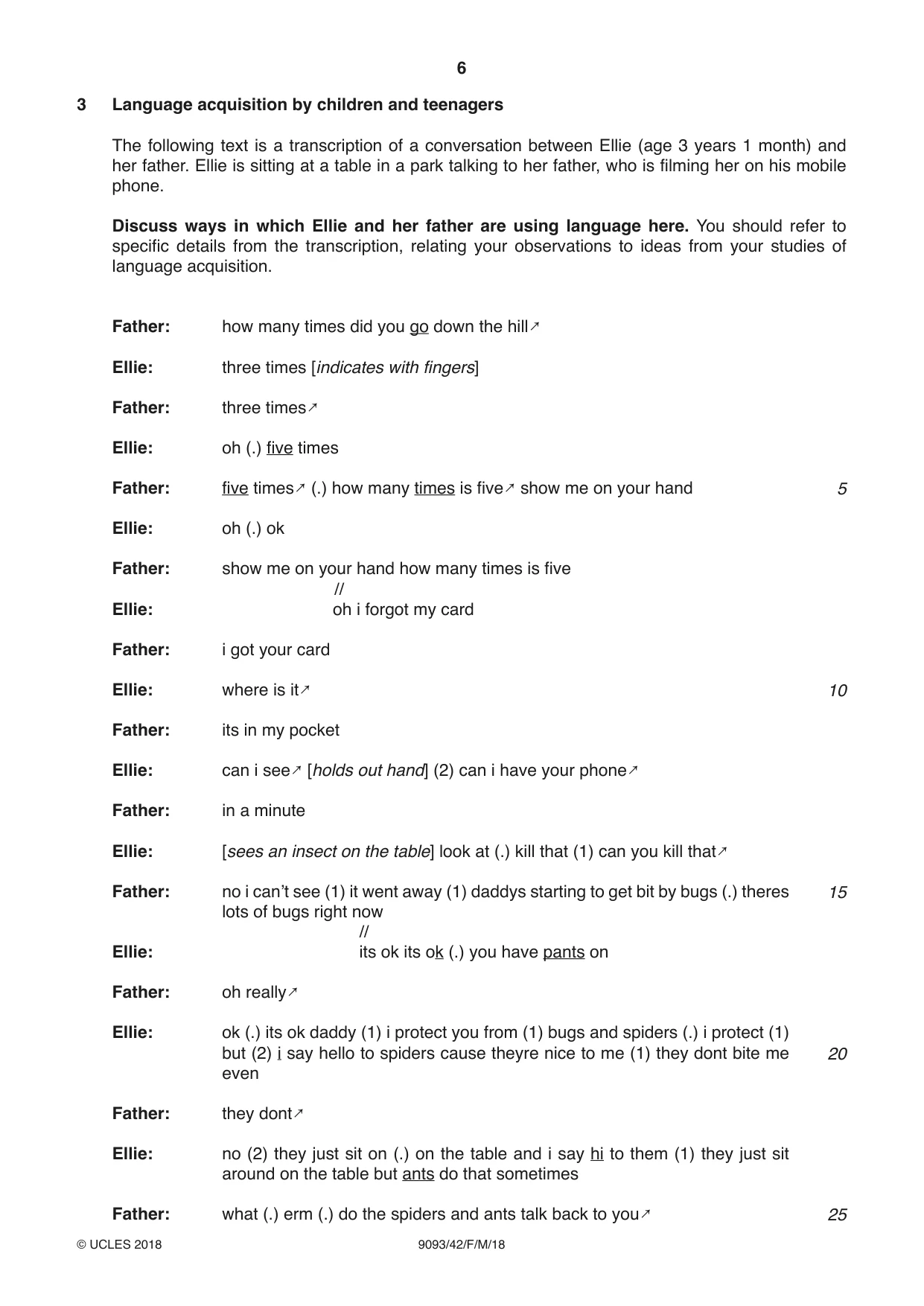 Cambridge A Level English - Language AS and A Level (from 2014) 9093 2018 Feb/March Paper 4 · Variant 2 question paper, page 6 of 8