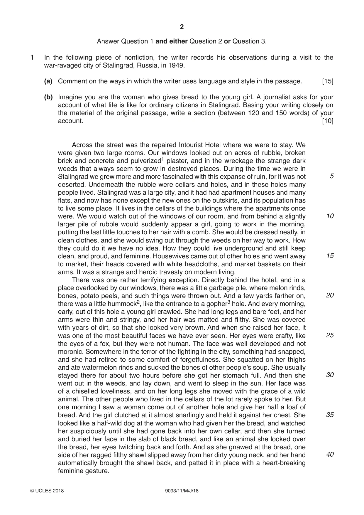 Cambridge A Level English - Language AS and A Level (from 2014) 9093 2018 May/June Paper 1 · Variant 1 question paper, page 2 of 8