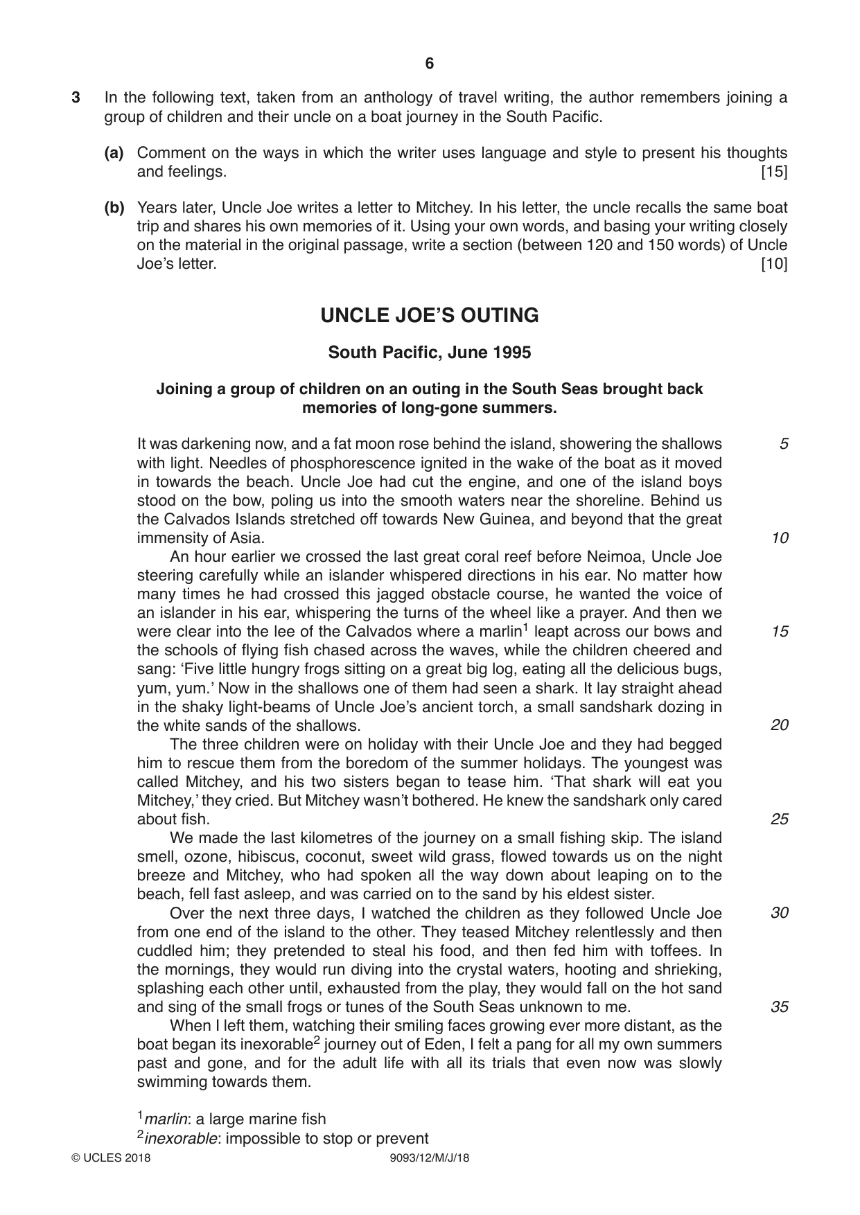 Cambridge A Level English - Language AS and A Level (from 2014) 9093 2018 May/June Paper 1 · Variant 2 question paper, page 6 of 8
