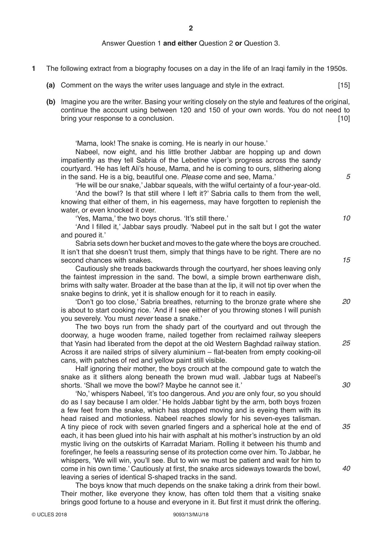 Cambridge A Level English - Language AS and A Level (from 2014) 9093 2018 May/June Paper 1 · Variant 3 question paper, page 2 of 8