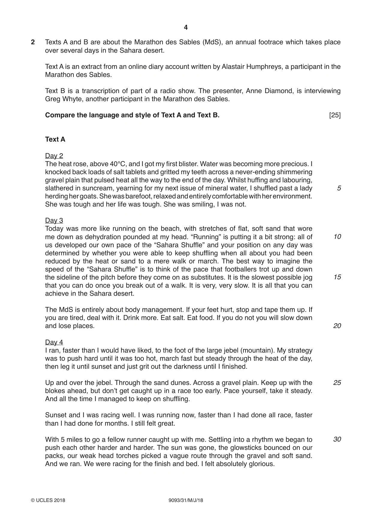 Cambridge A Level English - Language AS and A Level (from 2014) 9093 2018 May/June Paper 3 · Variant 1 question paper, page 4 of 8