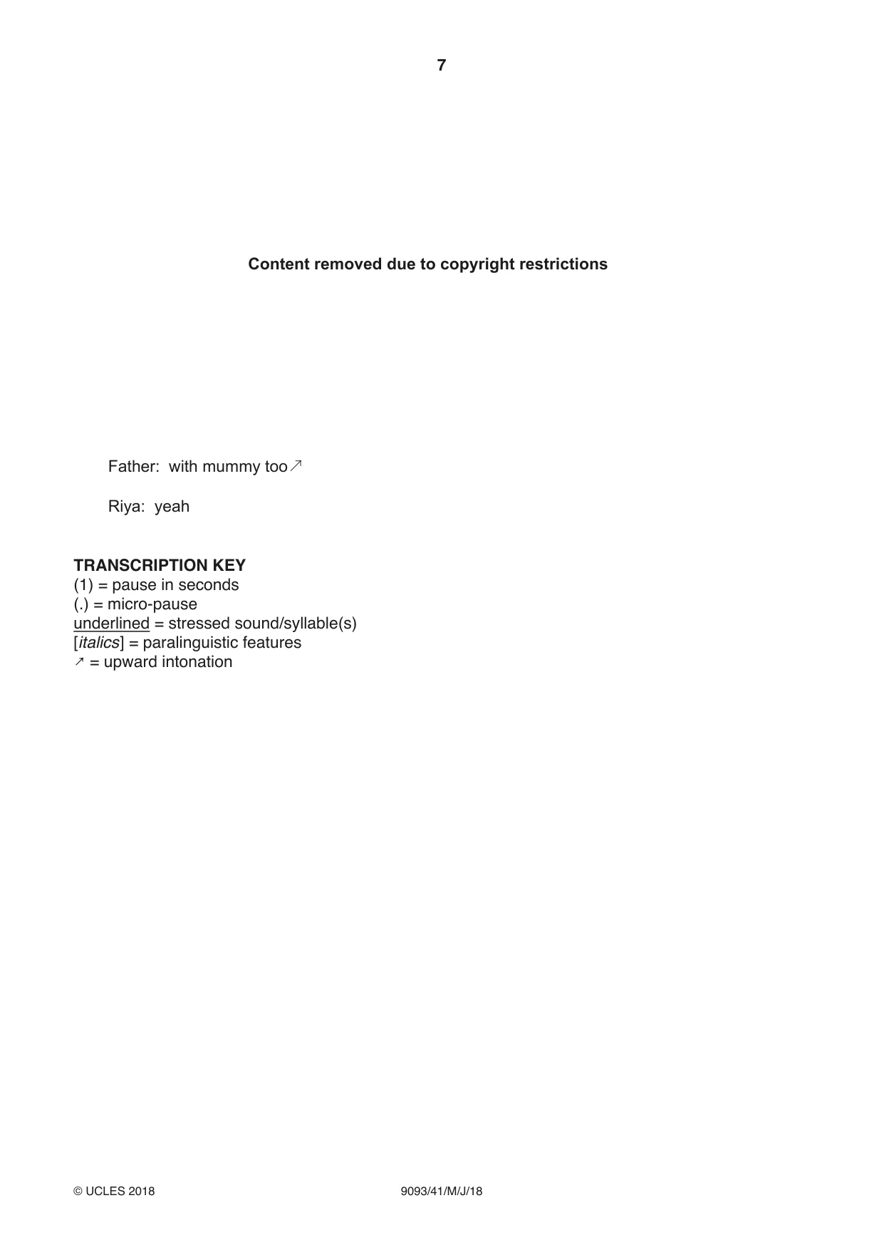 Cambridge A Level English - Language AS and A Level (from 2014) 9093 2018 May/June Paper 4 · Variant 1 question paper, page 7 of 8