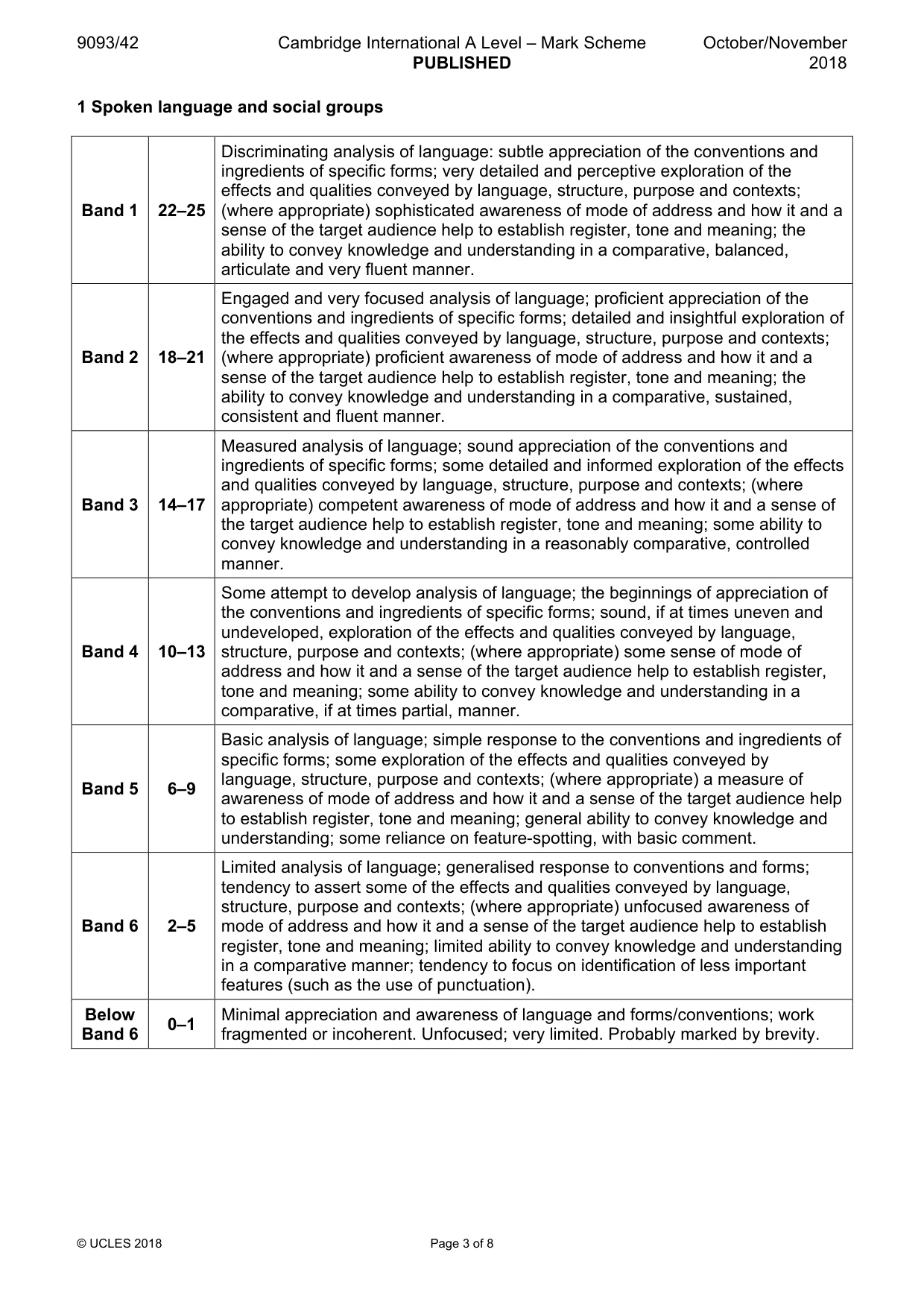 Mark scheme, page 3 of 8
