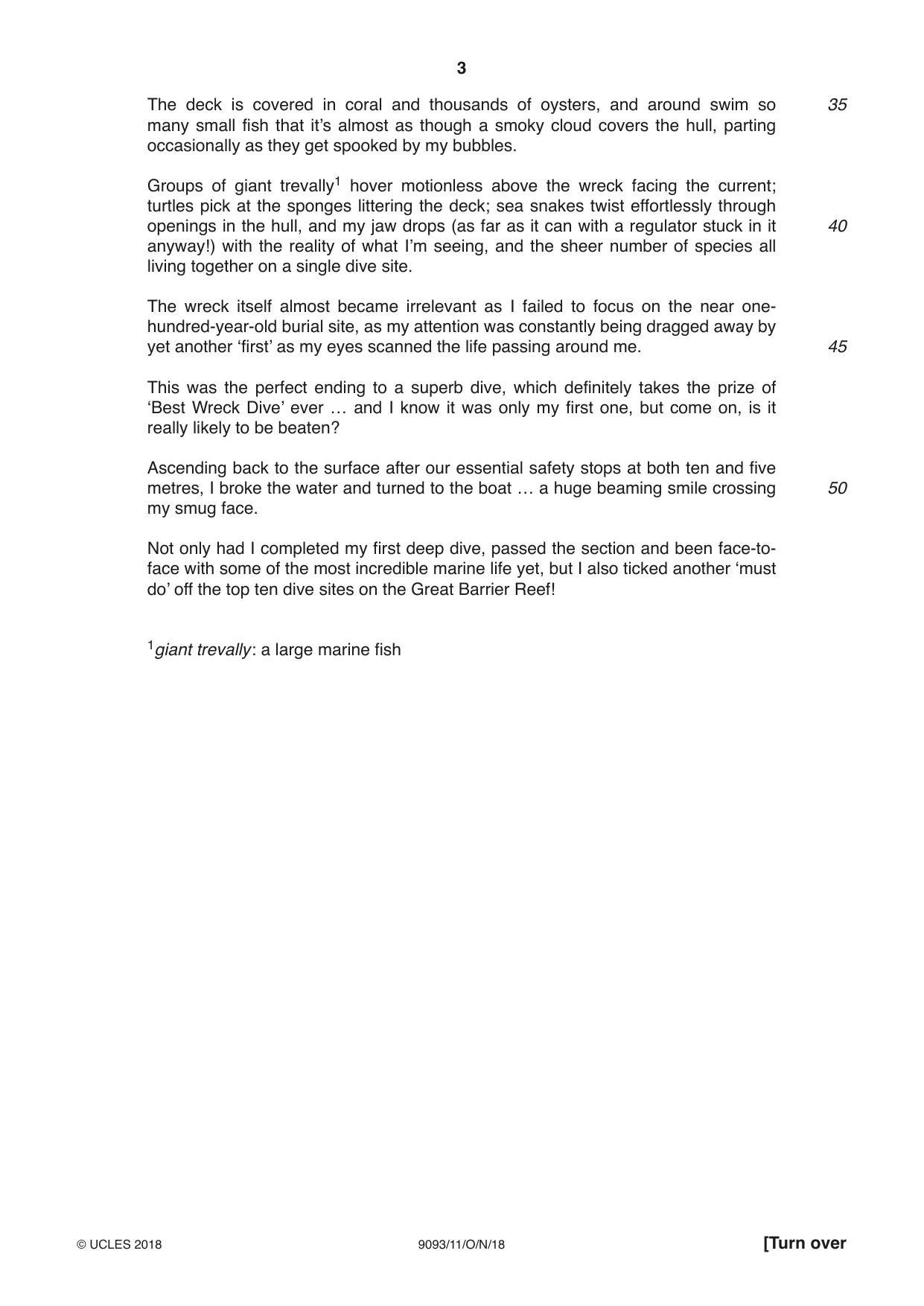Cambridge A Level English - Language AS and A Level (from 2014) 9093 2018 Oct/Nov Paper 1 · Variant 1 question paper, page 3 of 8