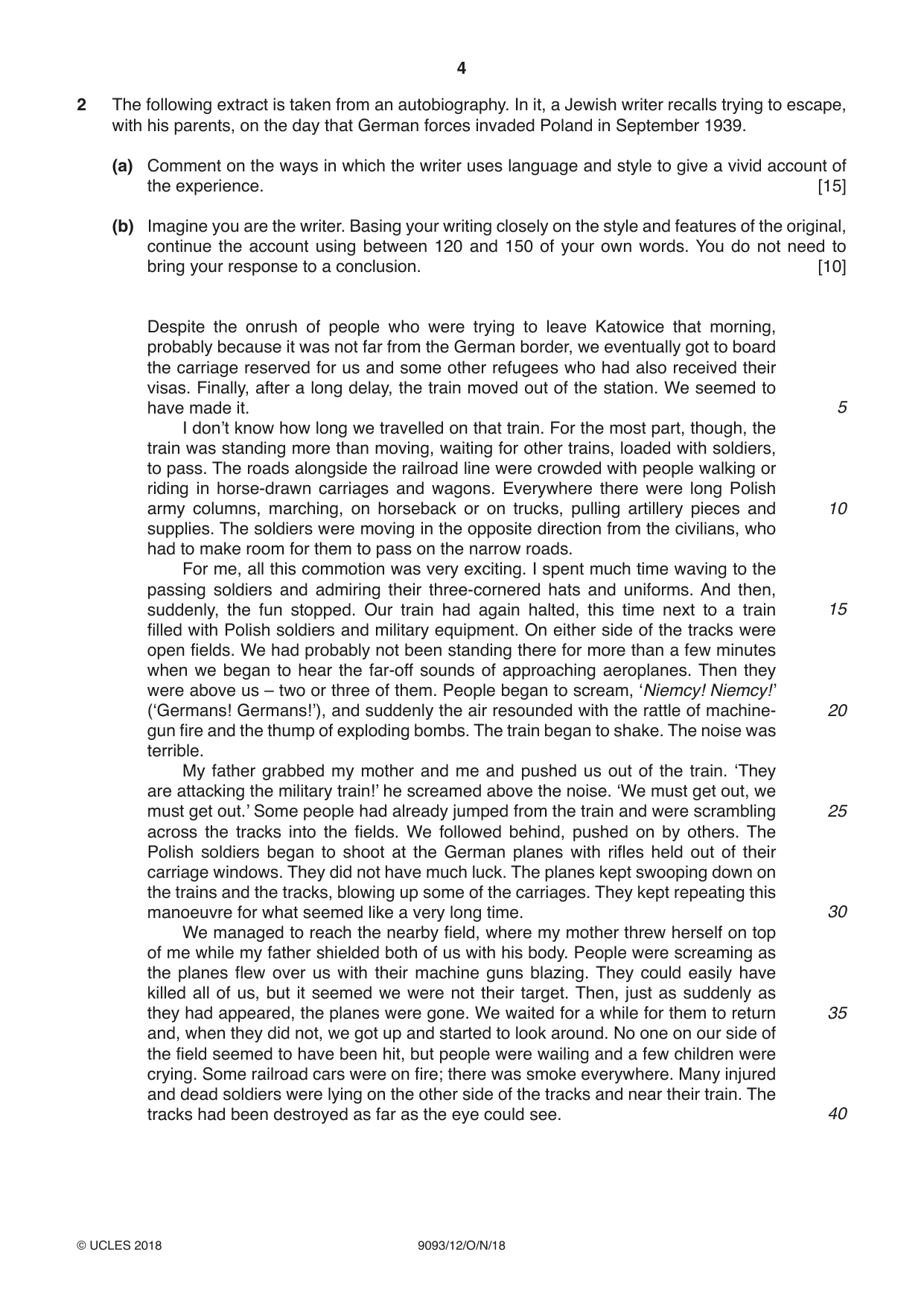 Cambridge A Level English - Language AS and A Level (from 2014) 9093 2018 Oct/Nov Paper 1 · Variant 2 question paper, page 4 of 8