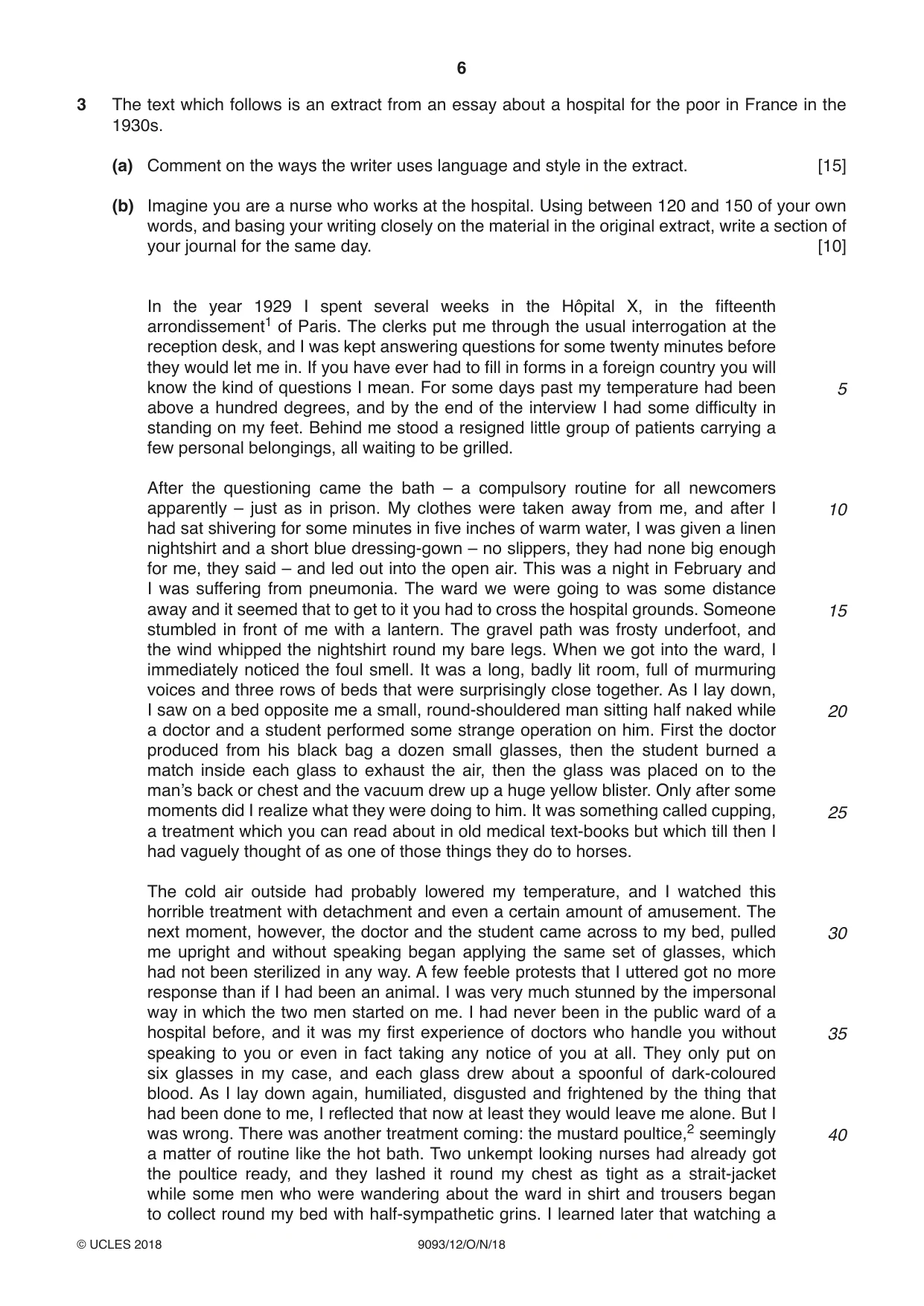 Cambridge A Level English - Language AS and A Level (from 2014) 9093 2018 Oct/Nov Paper 1 · Variant 2 question paper, page 6 of 8