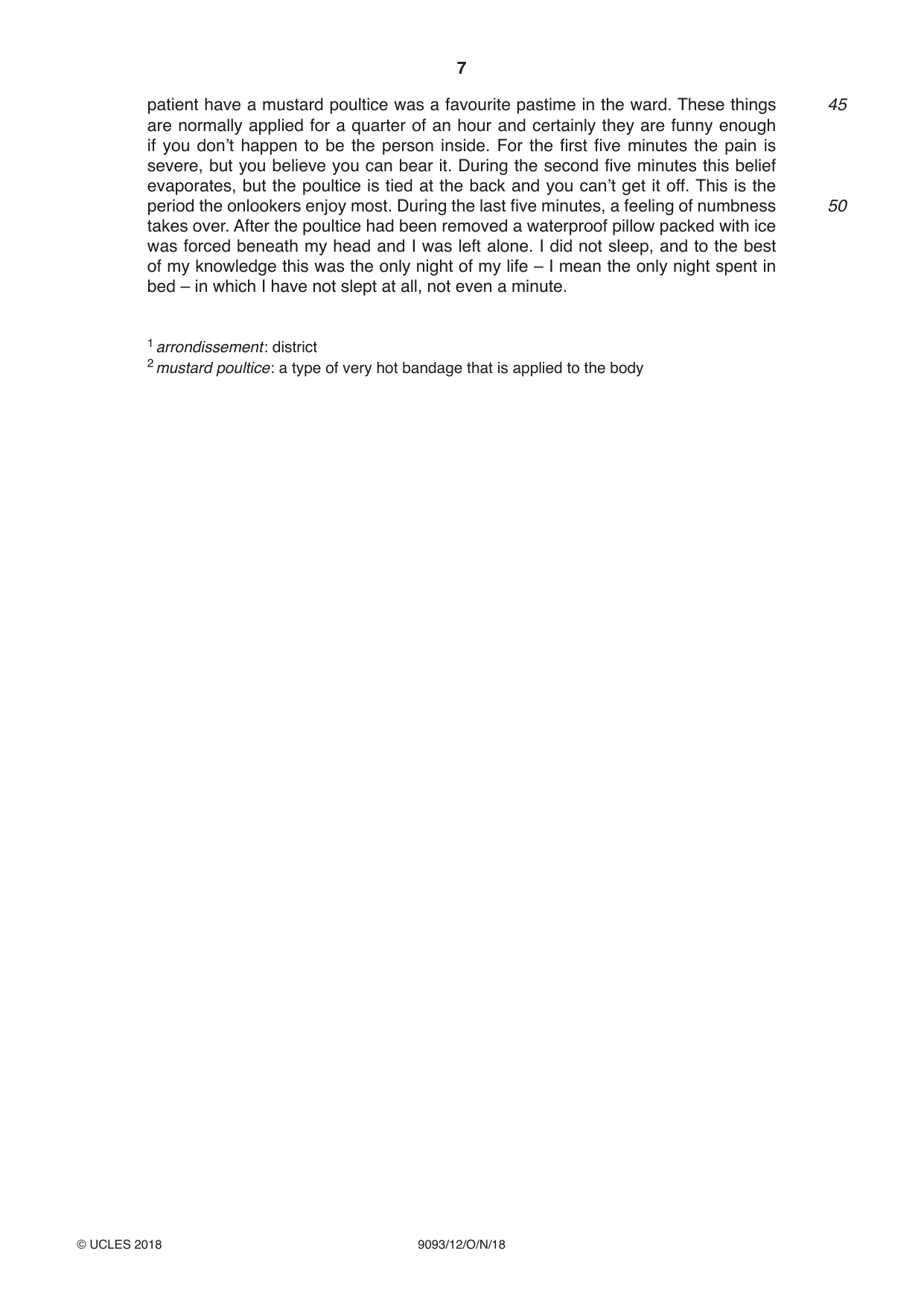 Cambridge A Level English - Language AS and A Level (from 2014) 9093 2018 Oct/Nov Paper 1 · Variant 2 question paper, page 7 of 8