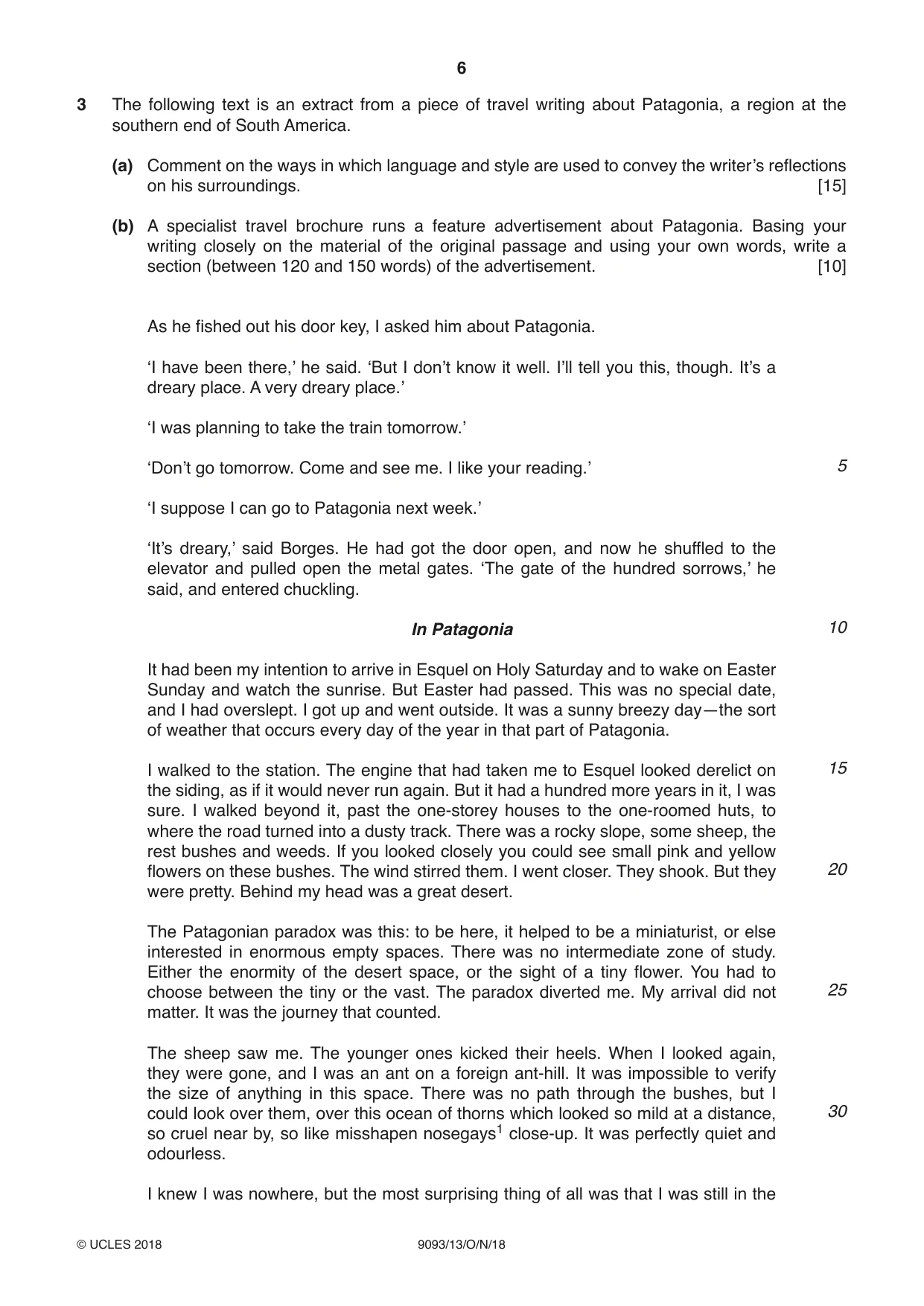 Cambridge A Level English - Language AS and A Level (from 2014) 9093 2018 Oct/Nov Paper 1 · Variant 3 question paper, page 6 of 8