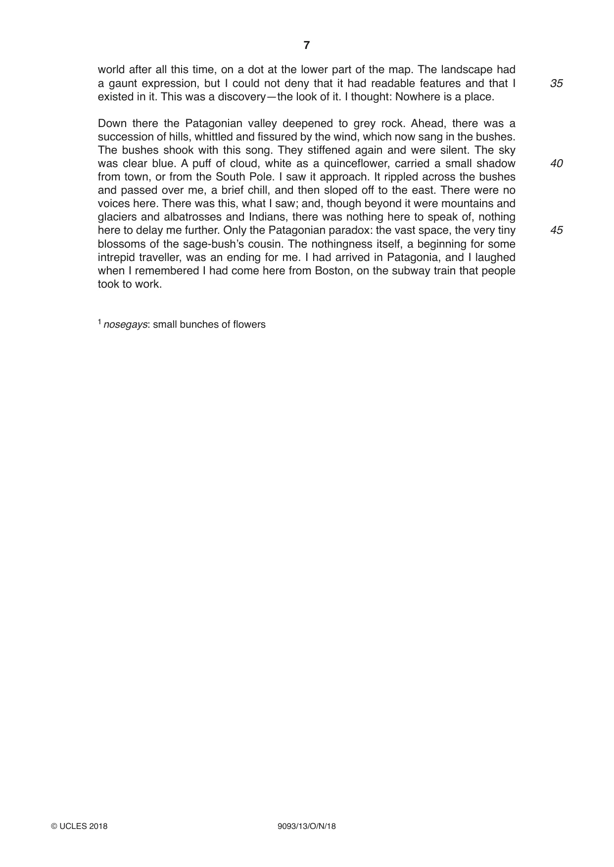 Cambridge A Level English - Language AS and A Level (from 2014) 9093 2018 Oct/Nov Paper 1 · Variant 3 question paper, page 7 of 8