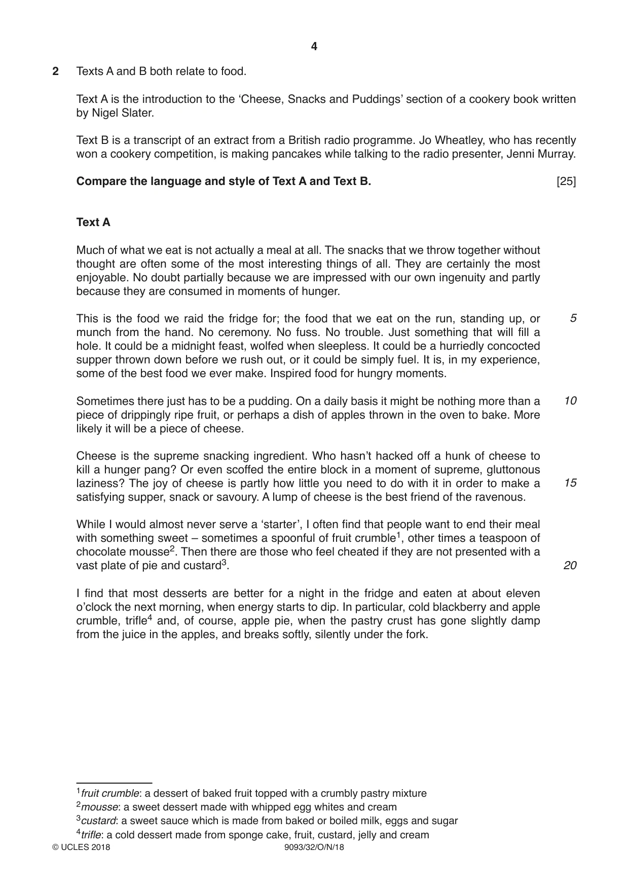 Cambridge A Level English - Language AS and A Level (from 2014) 9093 2018 Oct/Nov Paper 3 · Variant 2 question paper, page 4 of 8