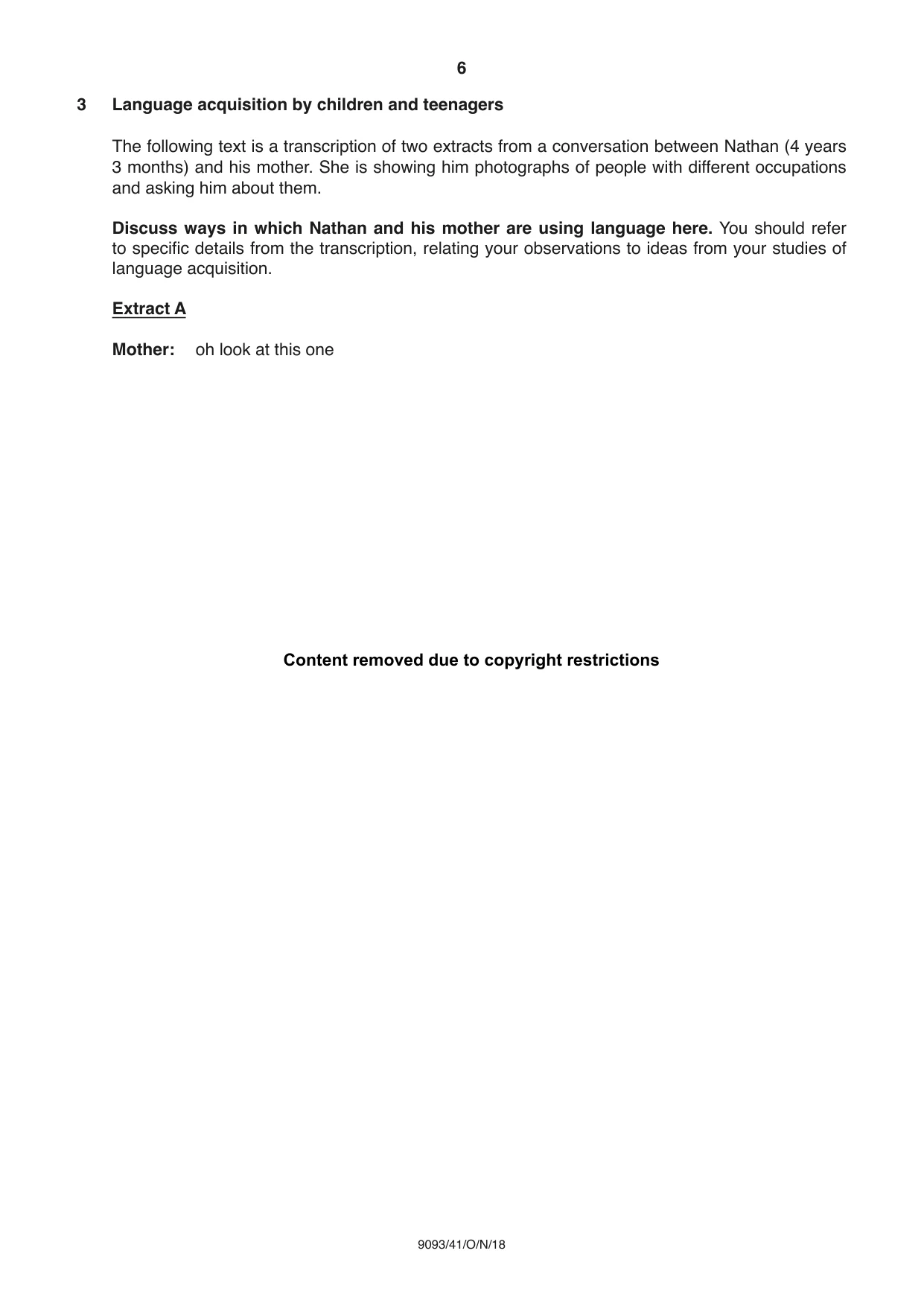 Cambridge A Level English - Language AS and A Level (from 2014) 9093 2018 Oct/Nov Paper 4 · Variant 1 question paper, page 6 of 8