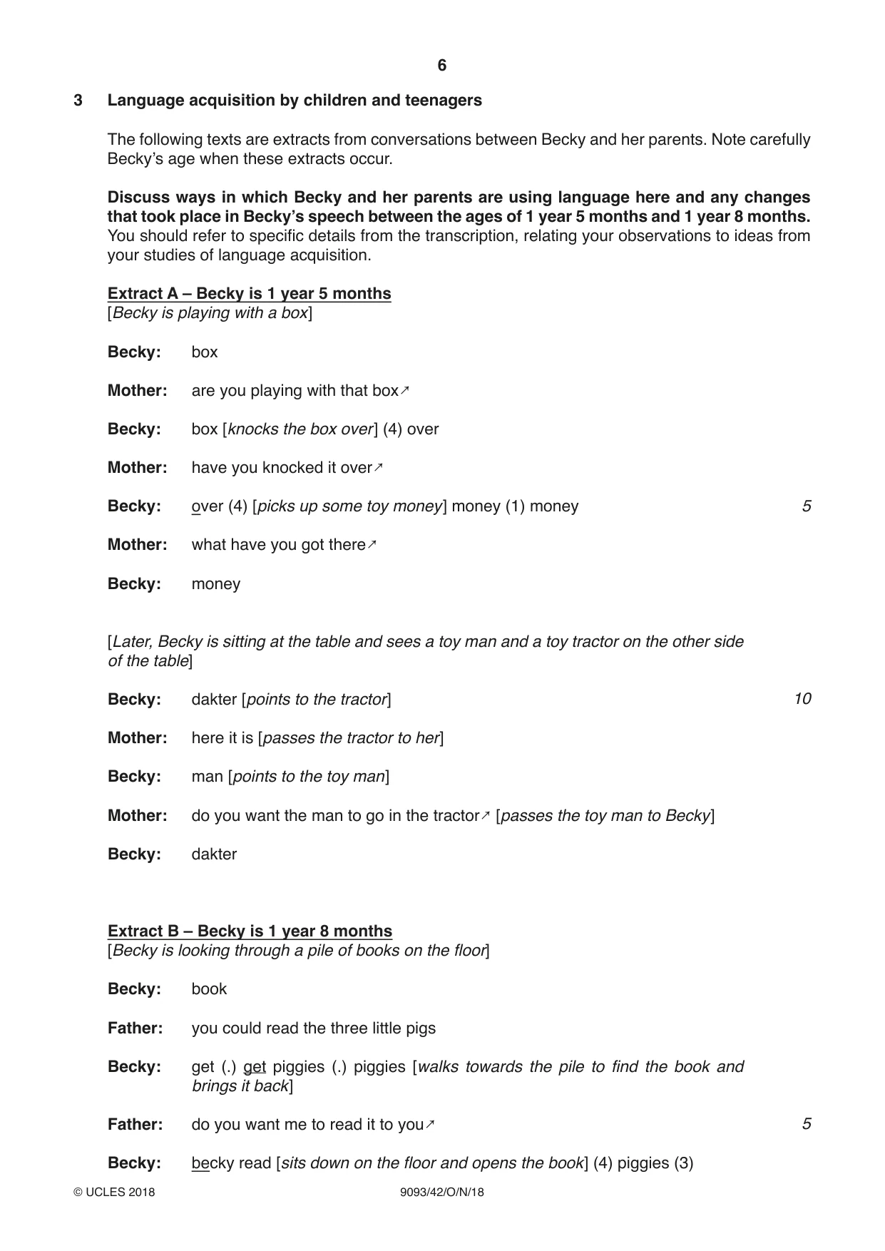 Cambridge A Level English - Language AS and A Level (from 2014) 9093 2018 Oct/Nov Paper 4 · Variant 2 question paper, page 6 of 8