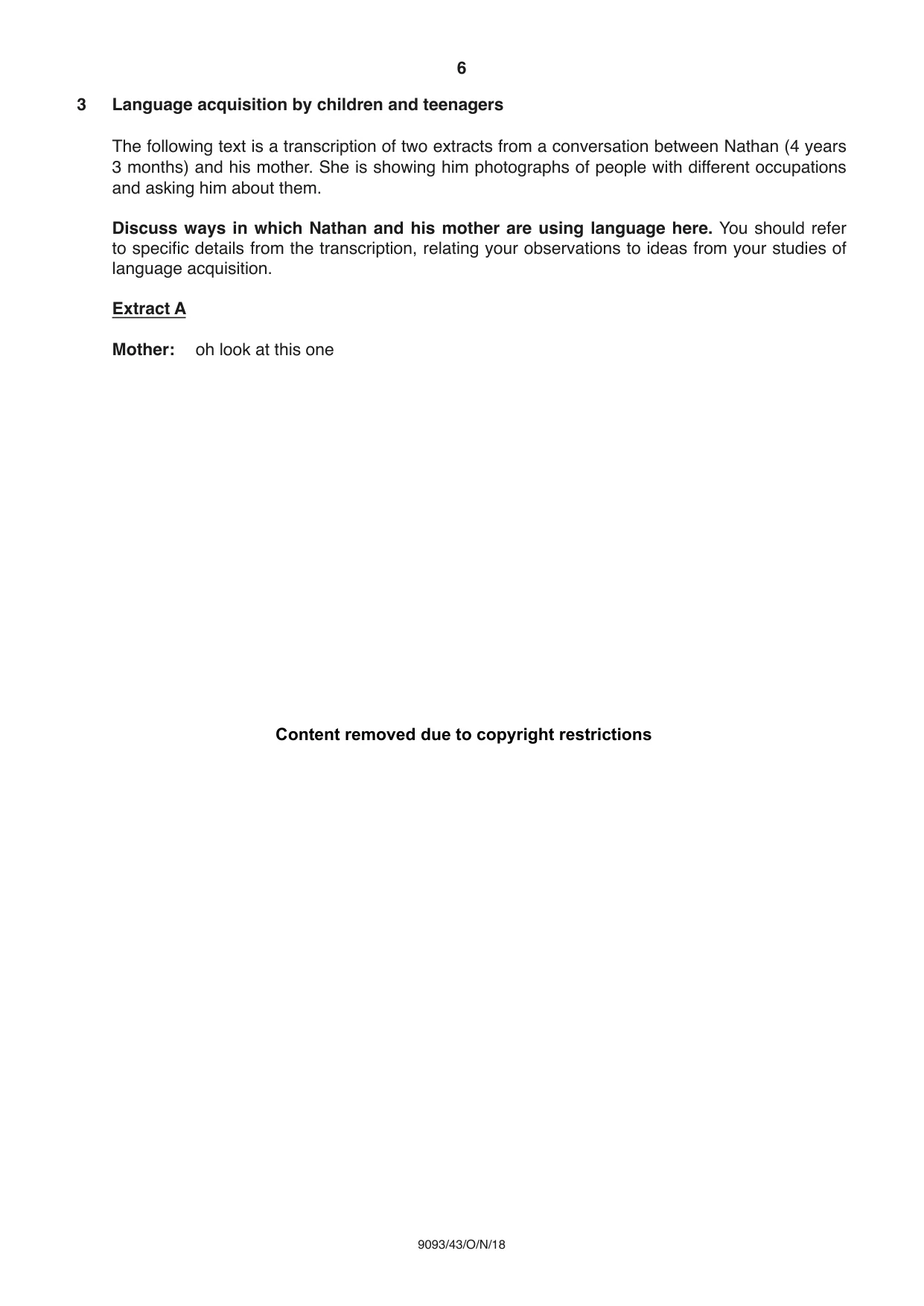 Cambridge A Level English - Language AS and A Level (from 2014) 9093 2018 Oct/Nov Paper 4 · Variant 3 question paper, page 6 of 8
