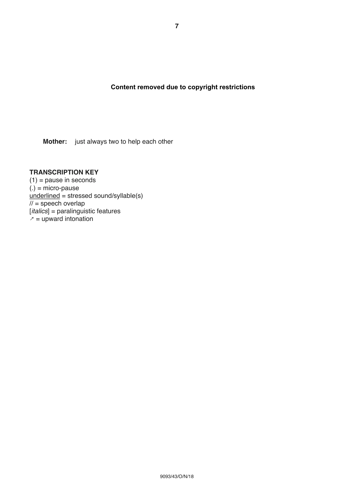 Cambridge A Level English - Language AS and A Level (from 2014) 9093 2018 Oct/Nov Paper 4 · Variant 3 question paper, page 7 of 8