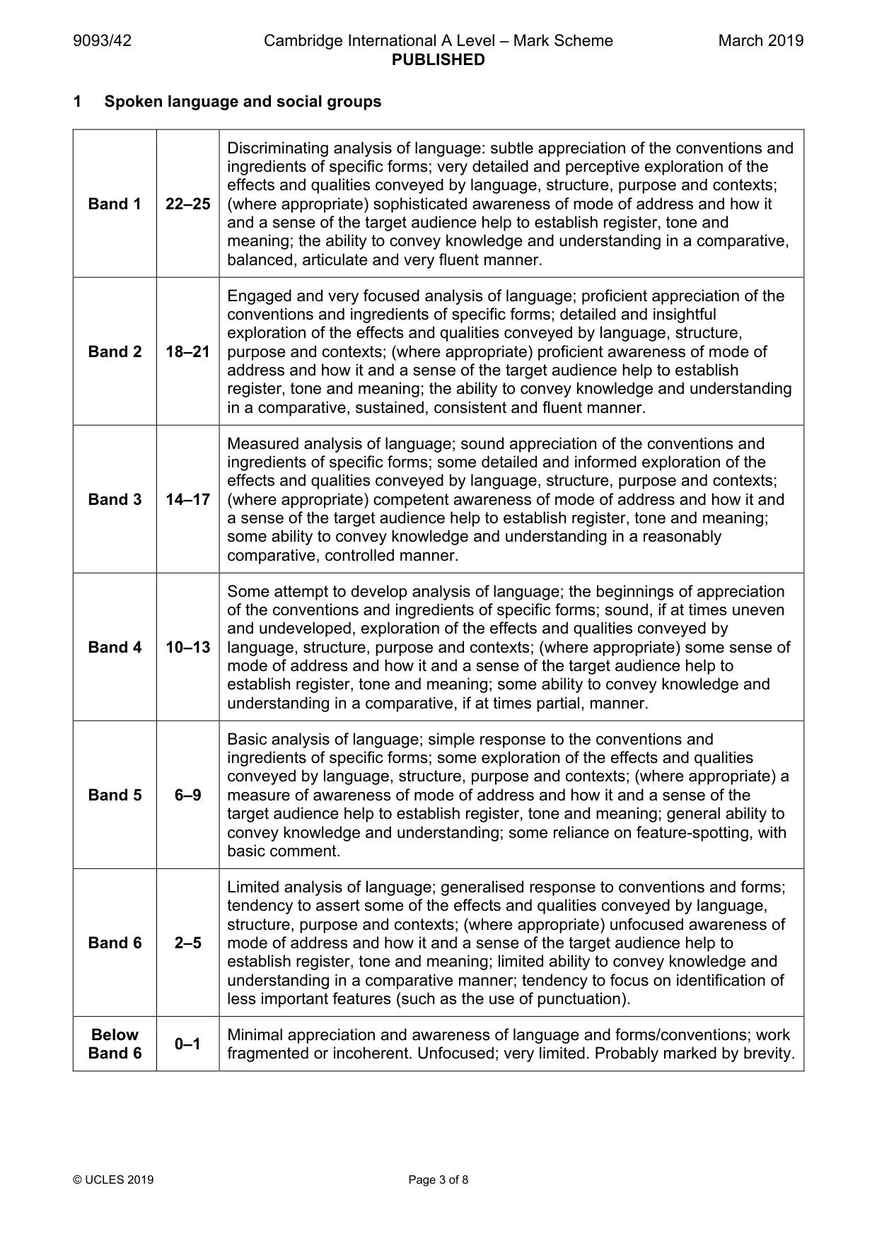 Mark scheme, page 3 of 8