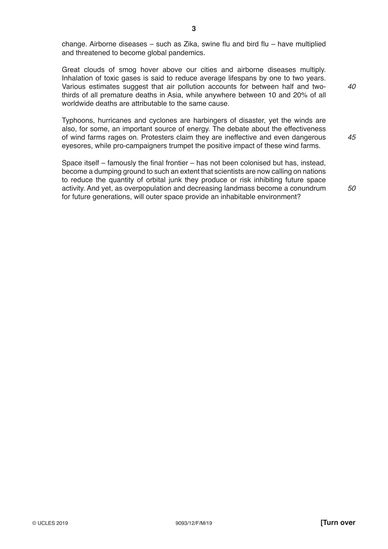 Cambridge A Level English - Language AS and A Level (from 2014) 9093 2019 Feb/March Paper 1 · Variant 2 question paper, page 3 of 8