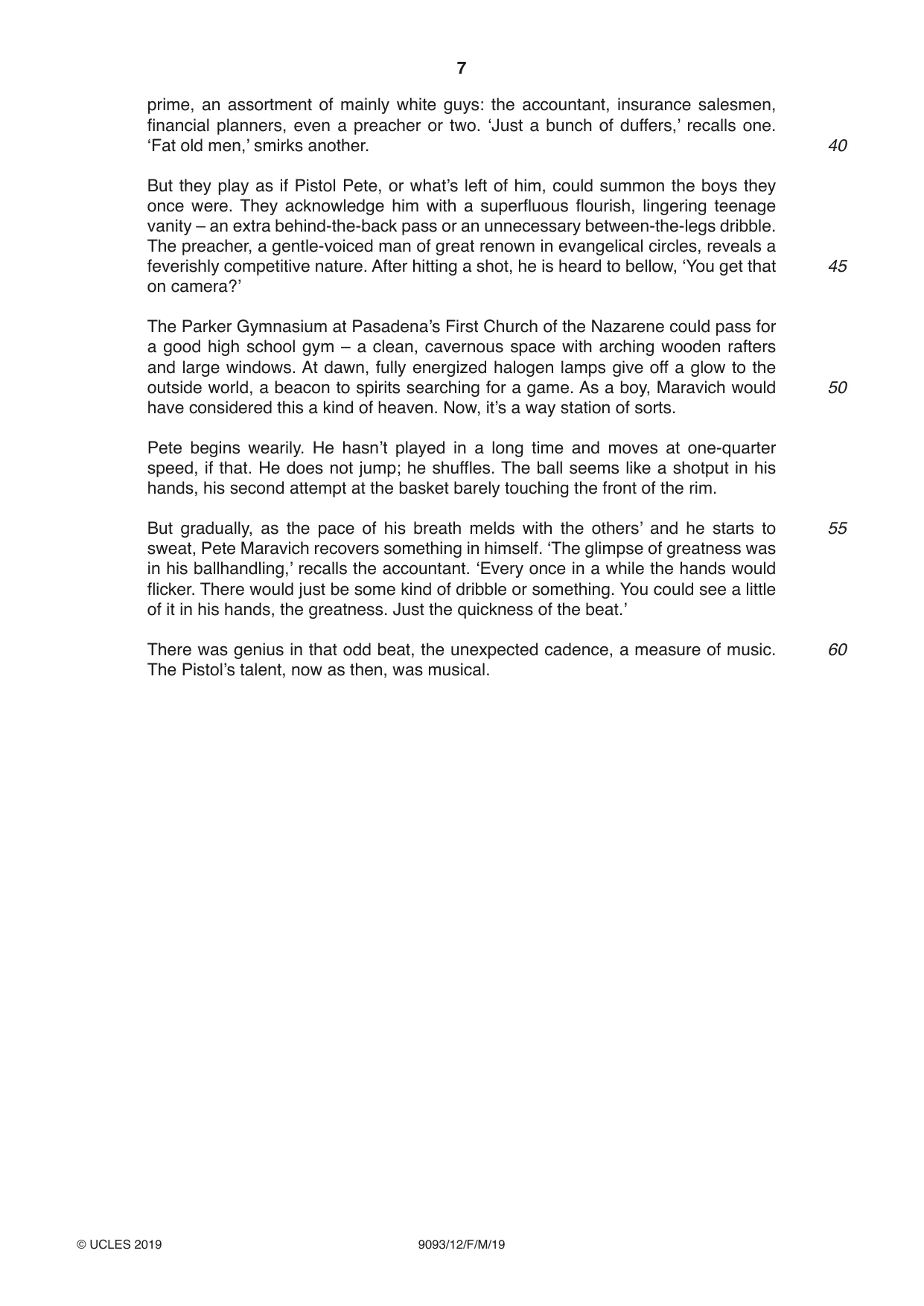 Cambridge A Level English - Language AS and A Level (from 2014) 9093 2019 Feb/March Paper 1 · Variant 2 question paper, page 7 of 8