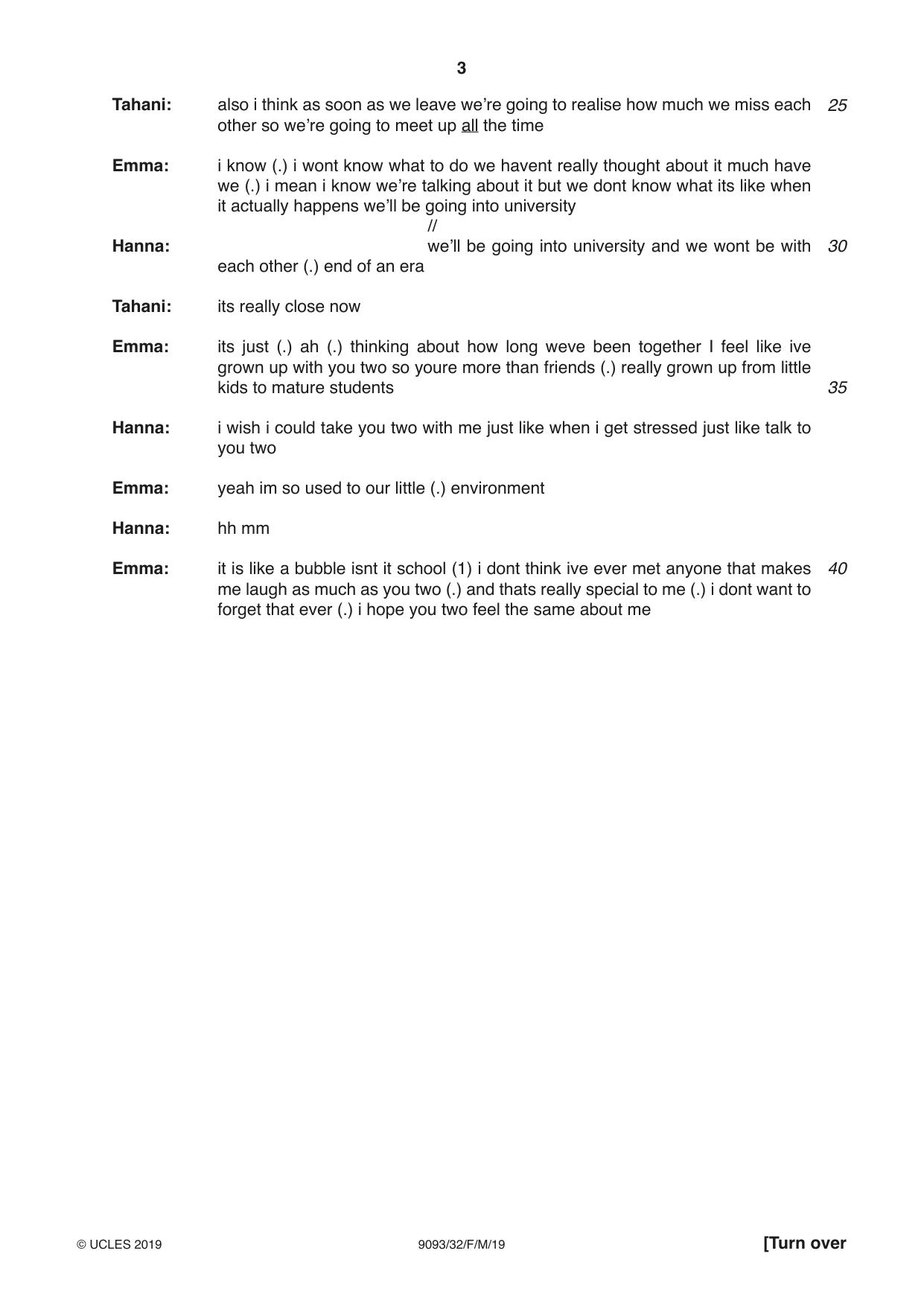 Cambridge A Level English - Language AS and A Level (from 2014) 9093 2019 Feb/March Paper 3 · Variant 2 question paper, page 3 of 8