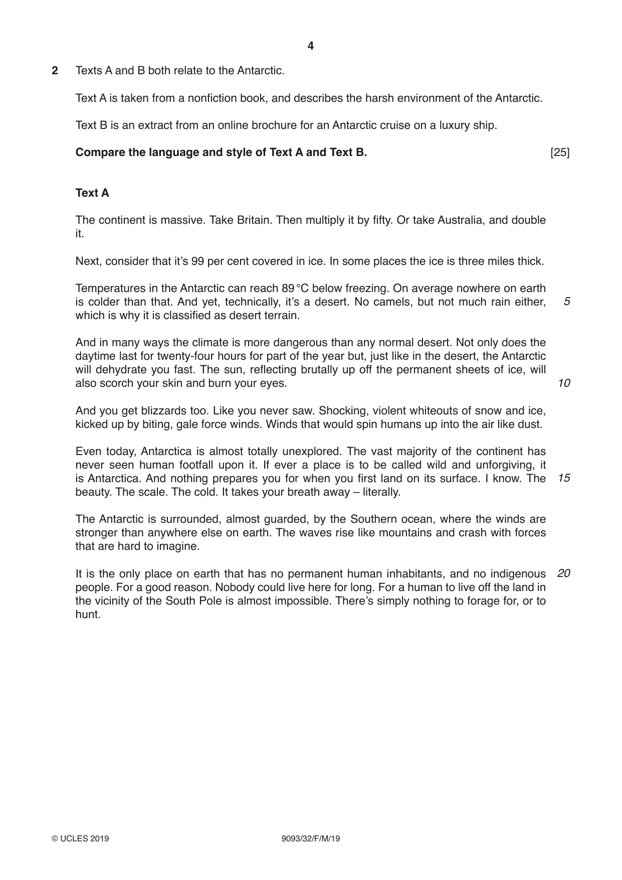 Cambridge A Level English - Language AS and A Level (from 2014) 9093 2019 Feb/March Paper 3 · Variant 2 question paper, page 4 of 8