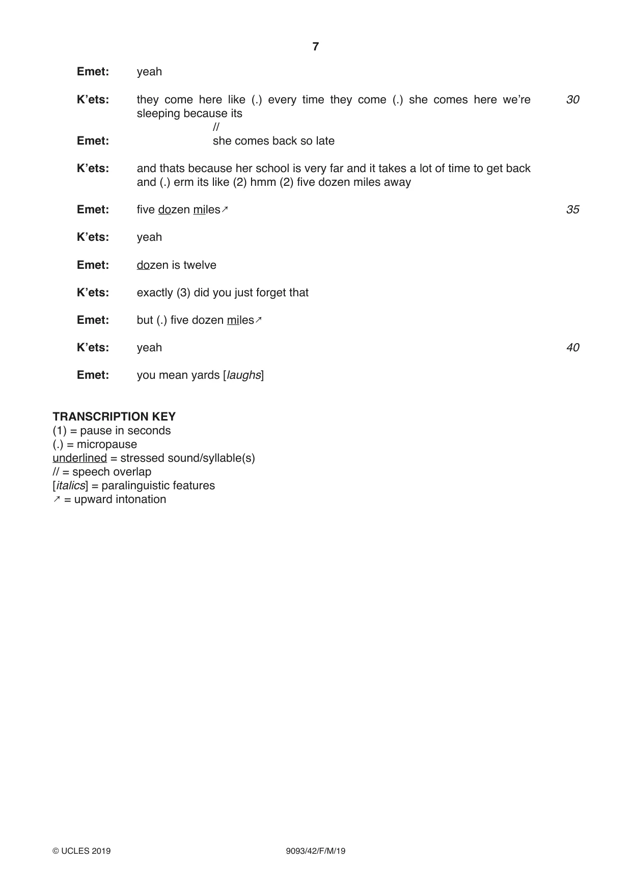 Cambridge A Level English - Language AS and A Level (from 2014) 9093 2019 Feb/March Paper 4 · Variant 2 question paper, page 7 of 8