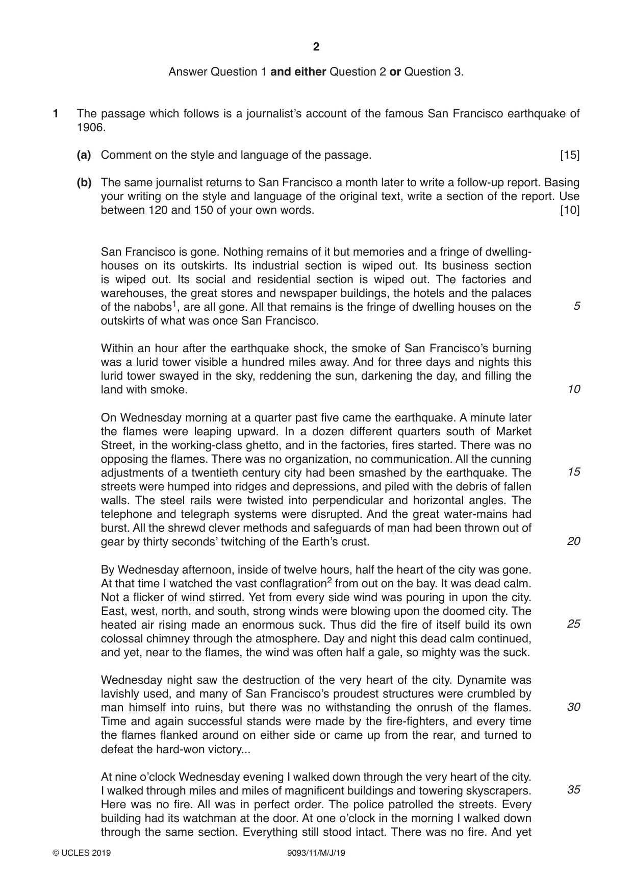 Cambridge A Level English - Language AS and A Level (from 2014) 9093 2019 May/June Paper 1 · Variant 1 question paper, page 2 of 8