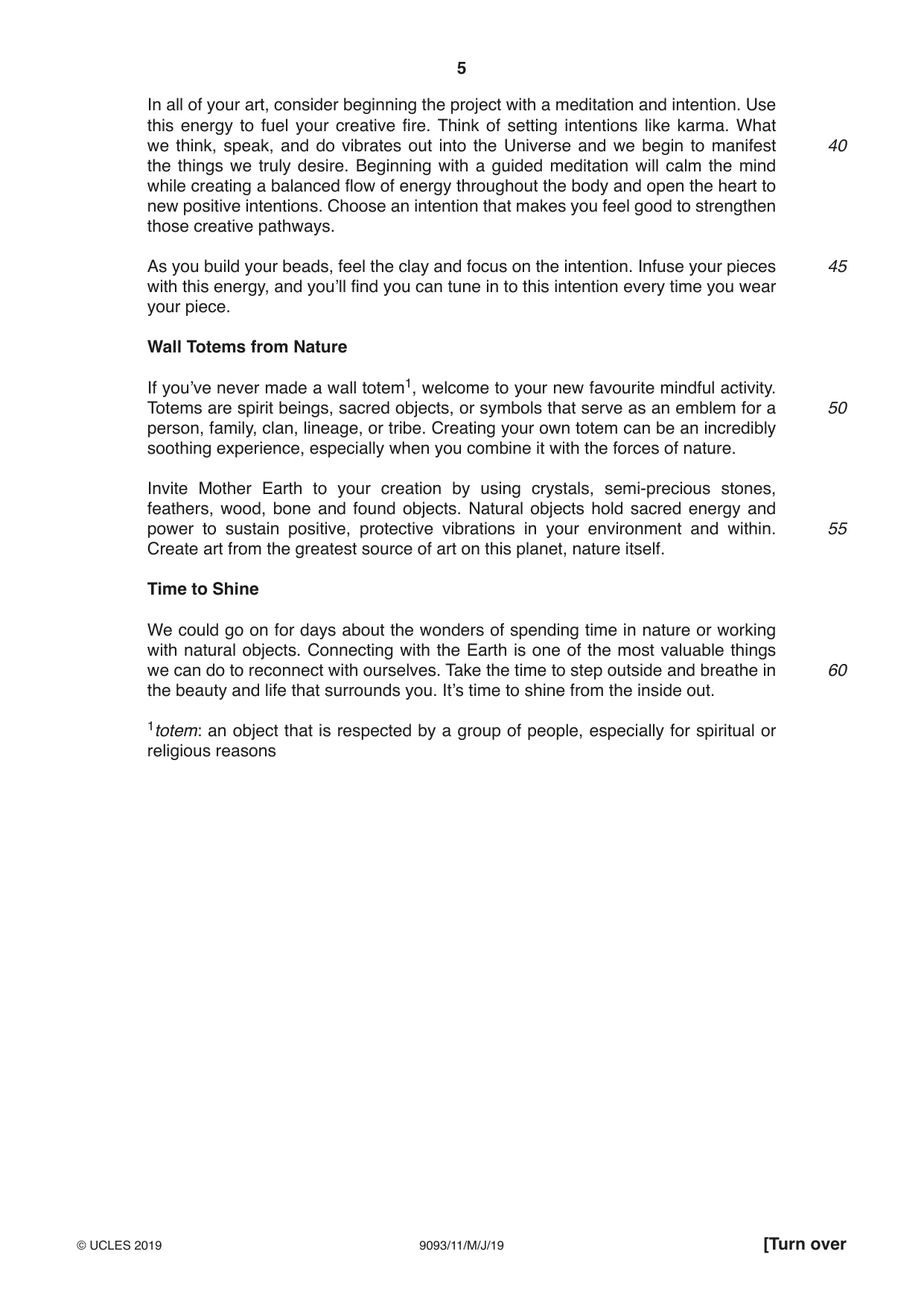 Cambridge A Level English - Language AS and A Level (from 2014) 9093 2019 May/June Paper 1 · Variant 1 question paper, page 5 of 8