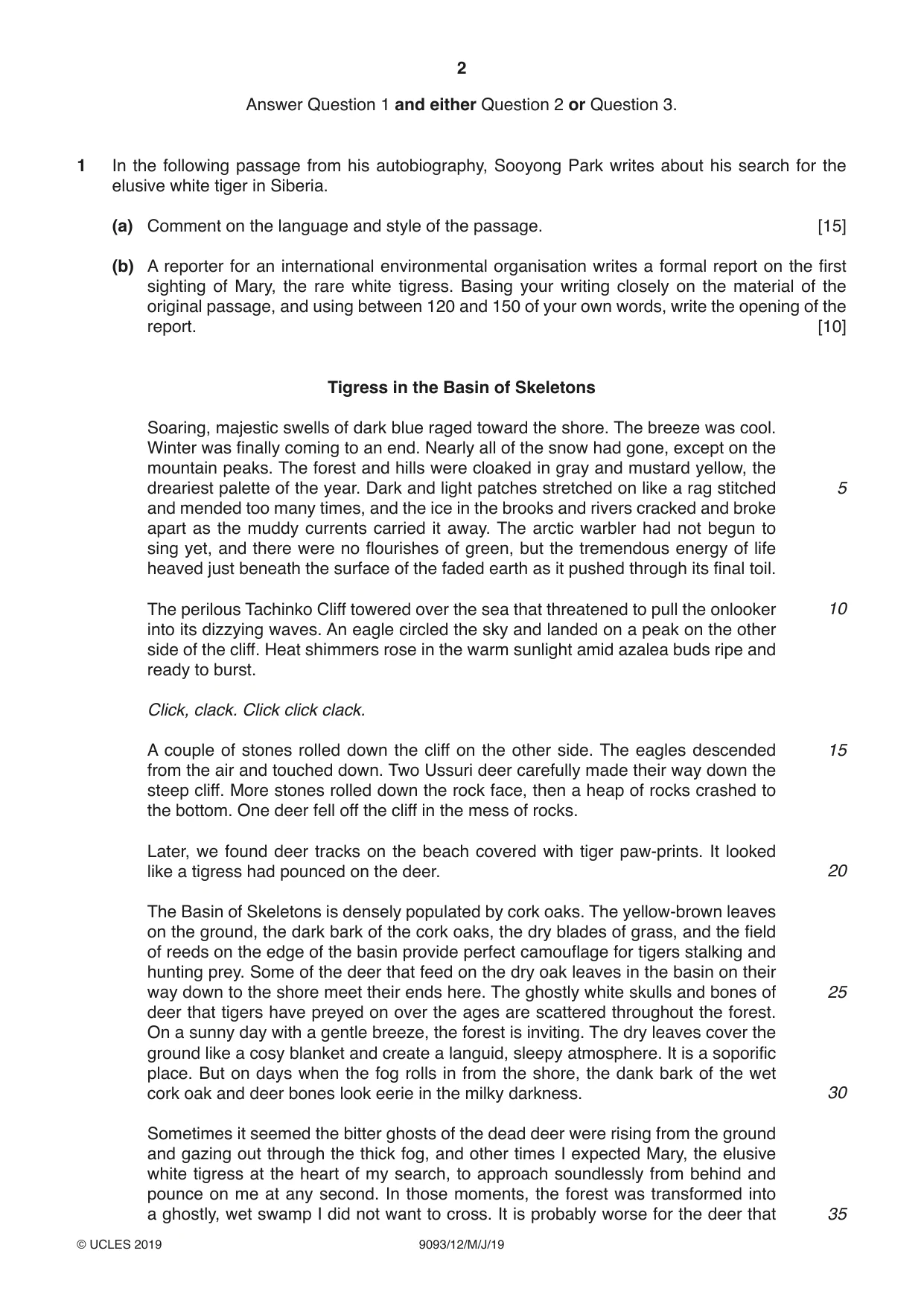 Cambridge A Level English - Language AS and A Level (from 2014) 9093 2019 May/June Paper 1 · Variant 2 question paper, page 2 of 8