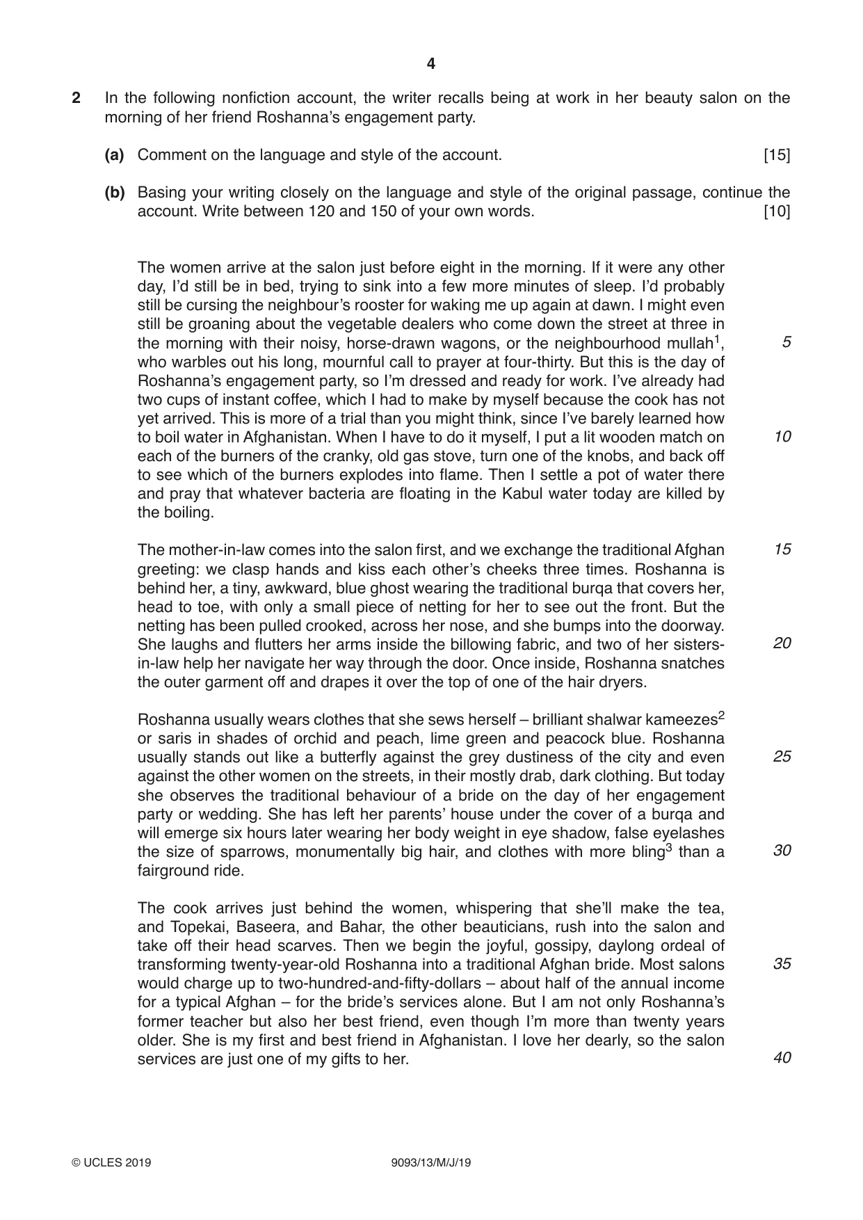Cambridge A Level English - Language AS and A Level (from 2014) 9093 2019 May/June Paper 1 · Variant 3 question paper, page 4 of 8