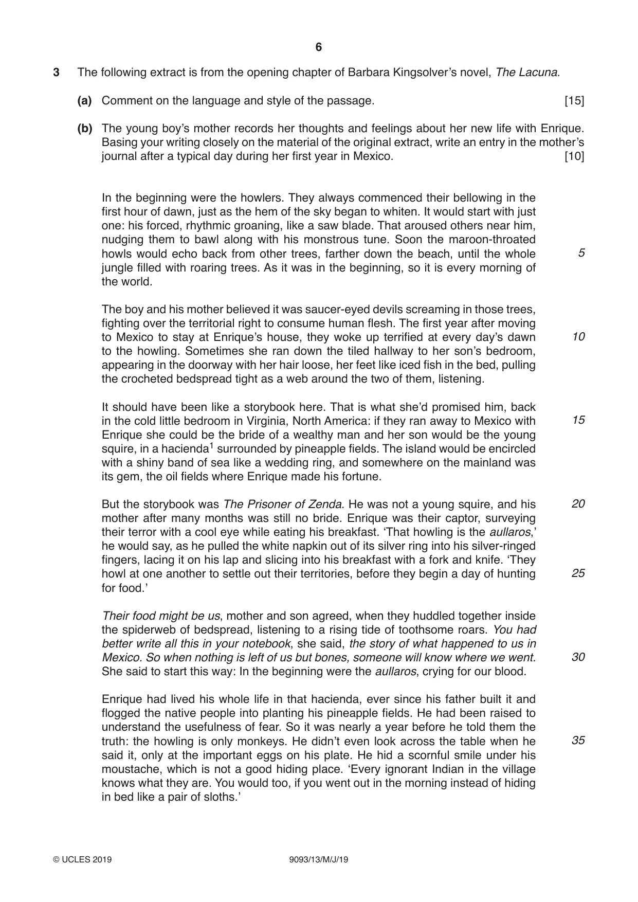 Cambridge A Level English - Language AS and A Level (from 2014) 9093 2019 May/June Paper 1 · Variant 3 question paper, page 6 of 8